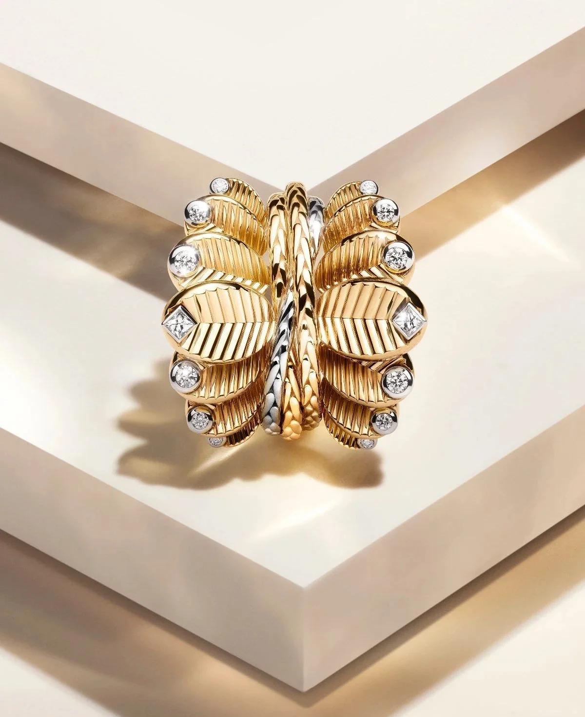 Cartier Grain de cafe ring yellow gold with white gold accents and clear diamonds silver with clear diamonds rose gold with clear diamonds 50