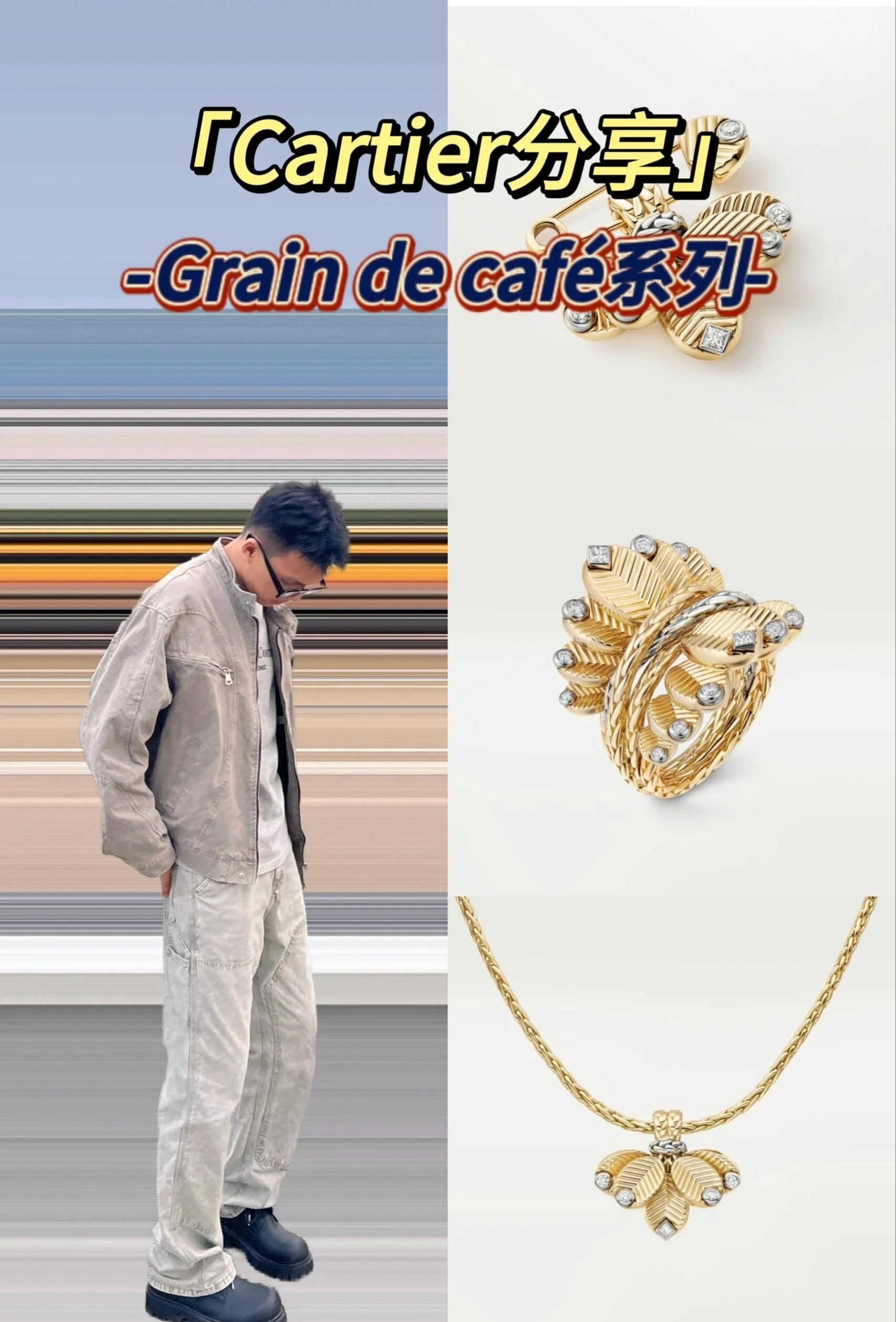 Cartier Grain de cafe ring yellow gold with white gold accents and clear diamonds silver with clear diamonds rose gold with clear diamonds 50