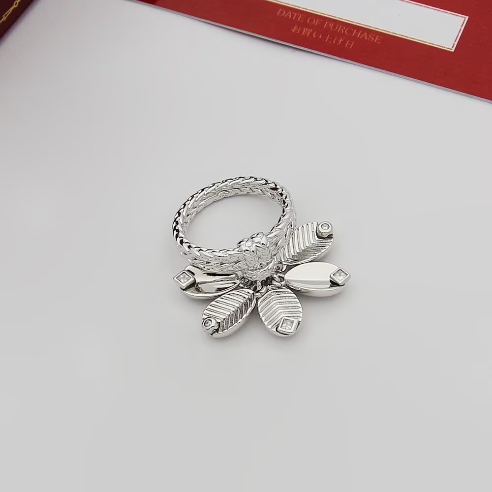 Cartier Grain de Cafe ring 18k yellow gold 18k white gold clear diamond 50
