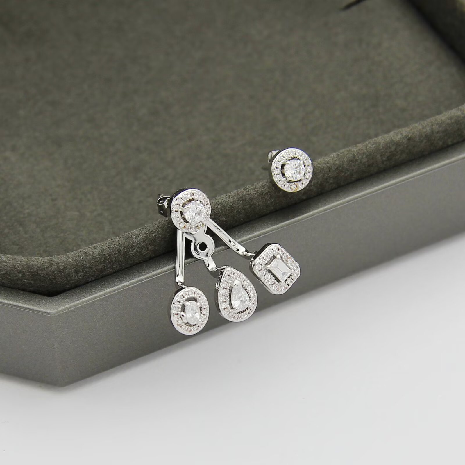 Messika My Twin Trio earrings 18K white gold with clear diamonds One Size