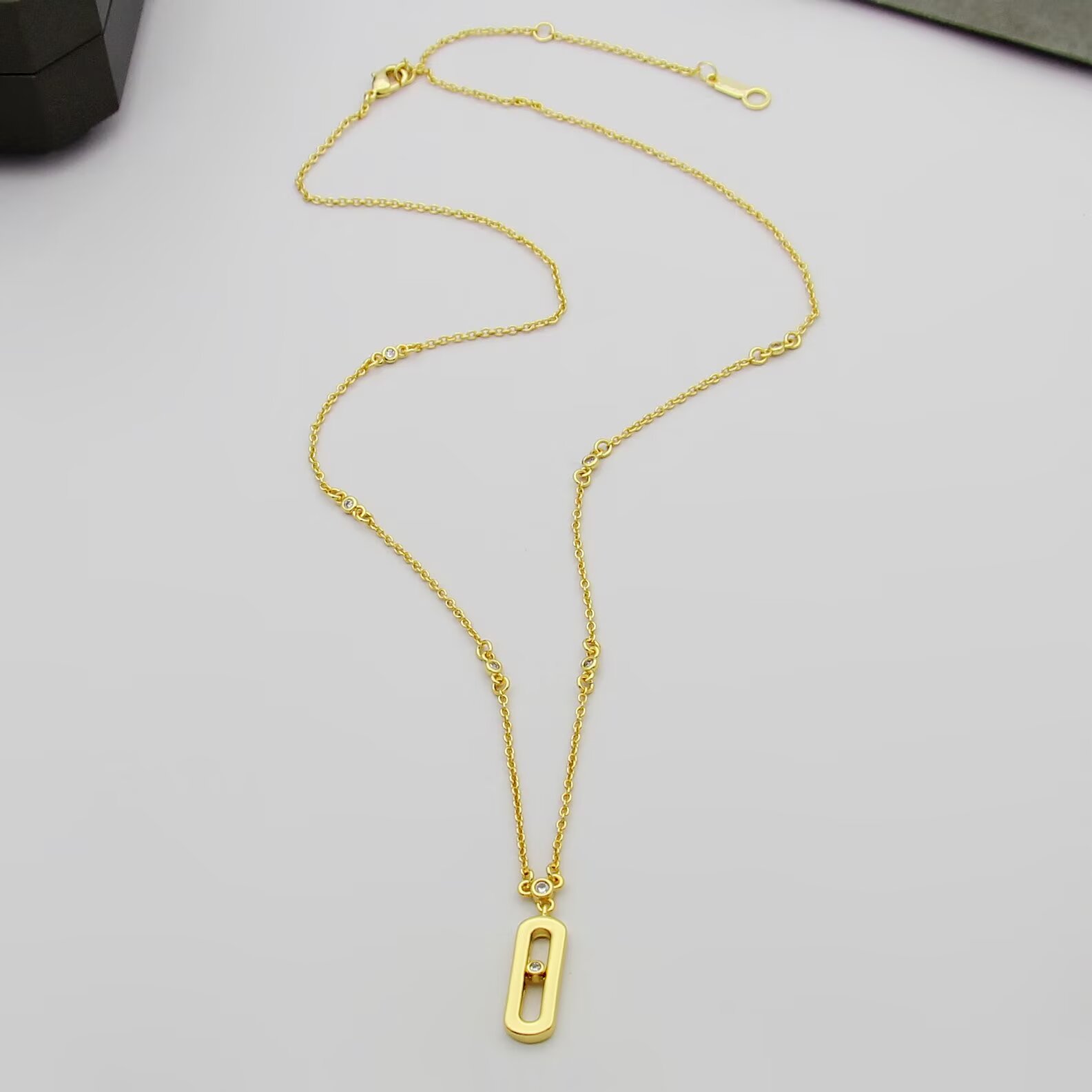 Messika Move Uno necklace 18k rose gold with diamond 18k white gold with diamond 18k yellow gold with diamond 45cm