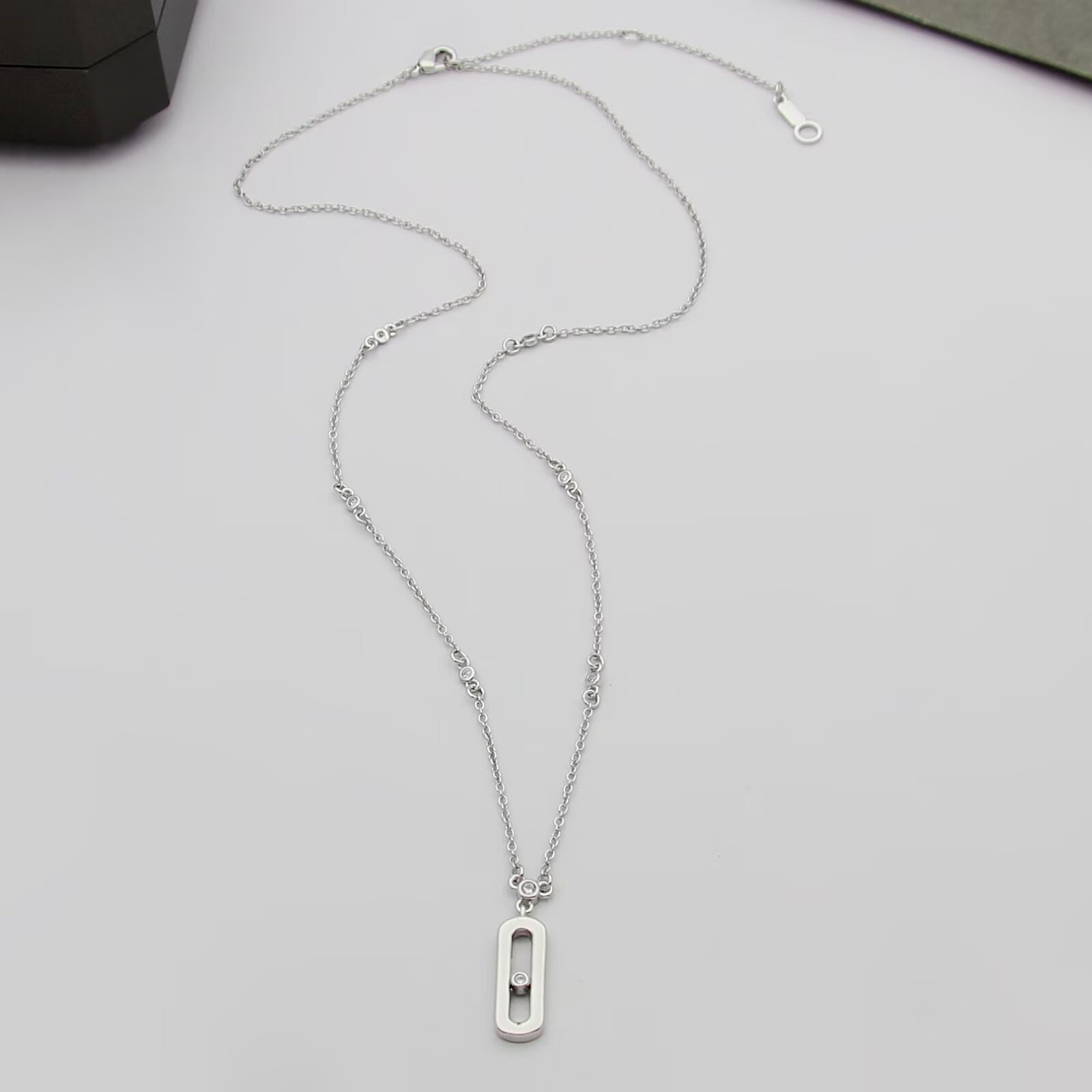 Messika Move Uno necklace 18k rose gold with diamond 18k white gold with diamond 18k yellow gold with diamond 45cm
