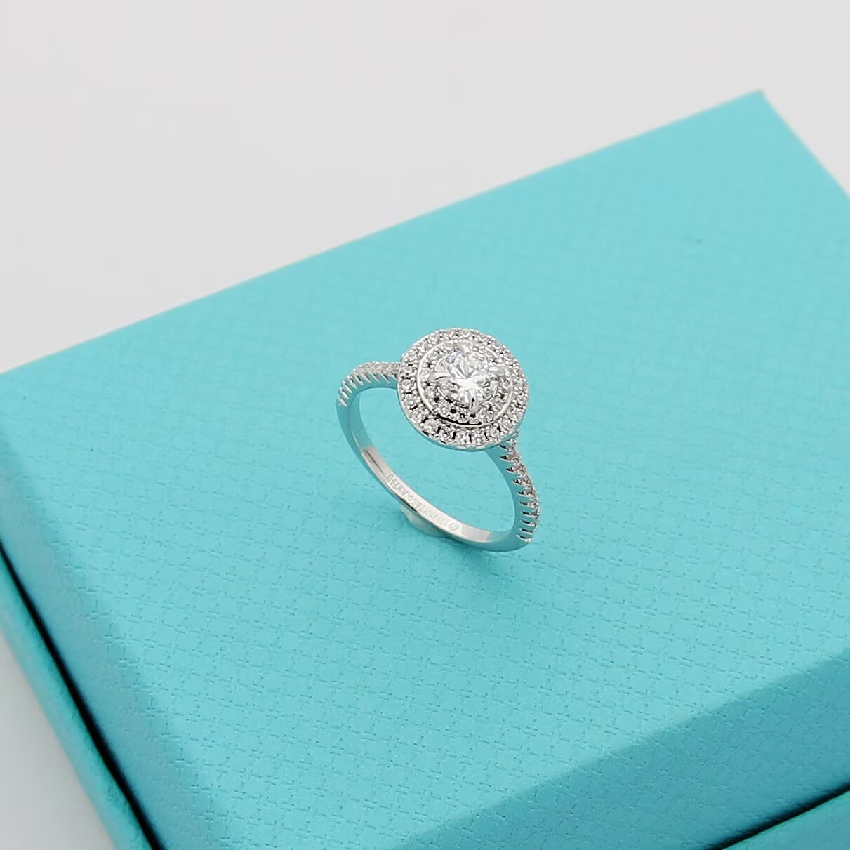 Tiffany Tiffany Soleste ring Sterling silver with white diamond halos available with emerald ruby tanzanite orange sapphire or colorless diamond center stones 7