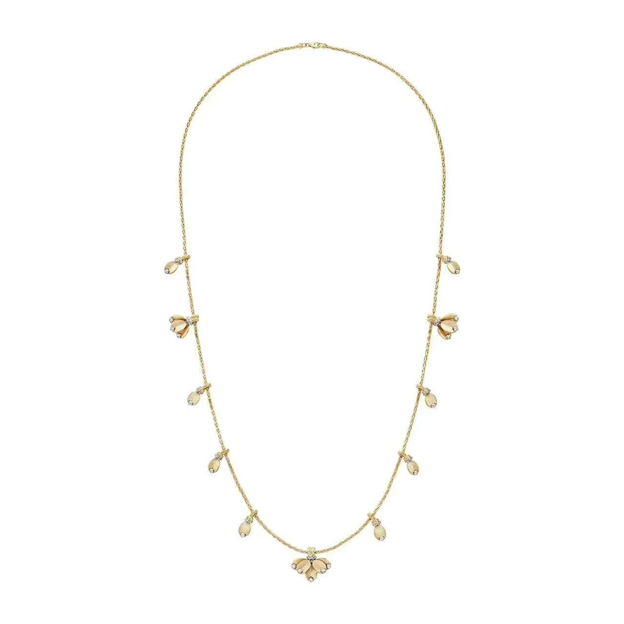 Cartier Grain de Cafe necklace Yellow Gold with Diamond Accents Rose Gold with Diamond Accents White Gold with Diamond Accents 42cm