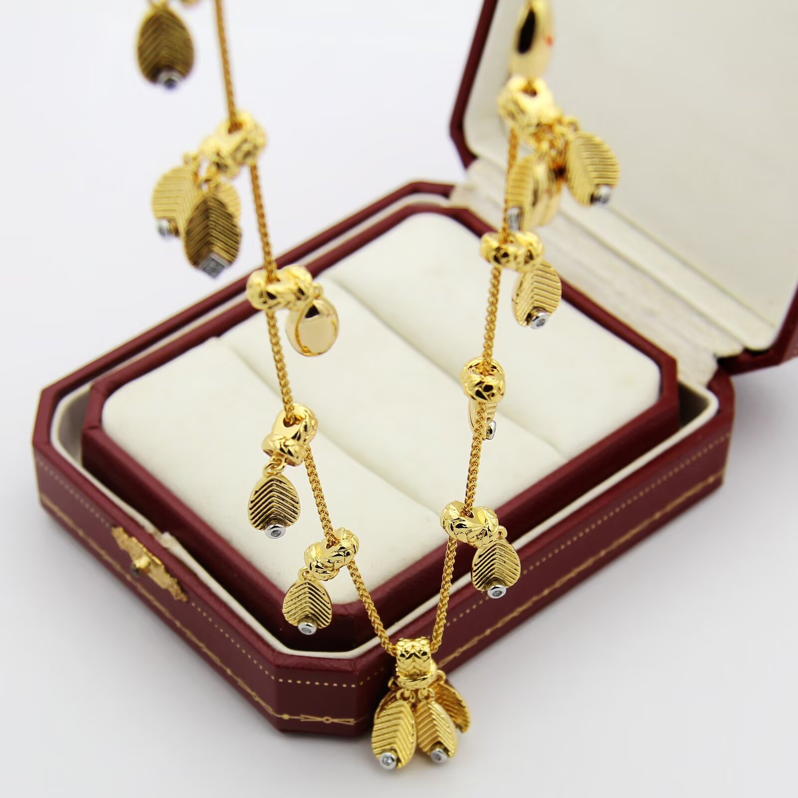 Cartier Grain de Cafe necklace Yellow Gold with Diamond Accents Rose Gold with Diamond Accents White Gold with Diamond Accents 42cm