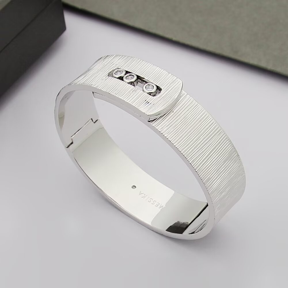 Messika Move Noa bracelet brushed yellow gold with clear diamonds 17cm