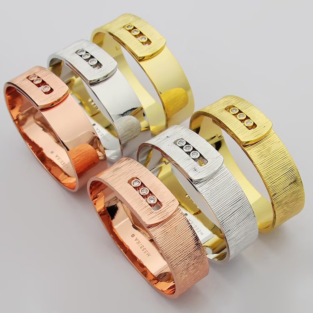 Messika Move Noa bracelet Yellow gold rose gold white gold with clear diamonds Medium