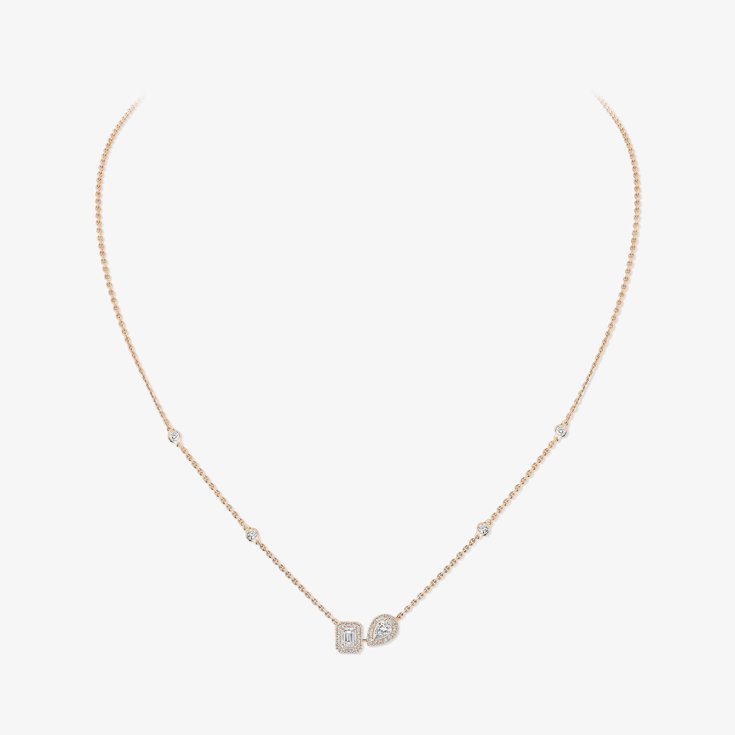 Messika My Twin Toi Moi necklace Yellow gold with clear diamonds 42cm