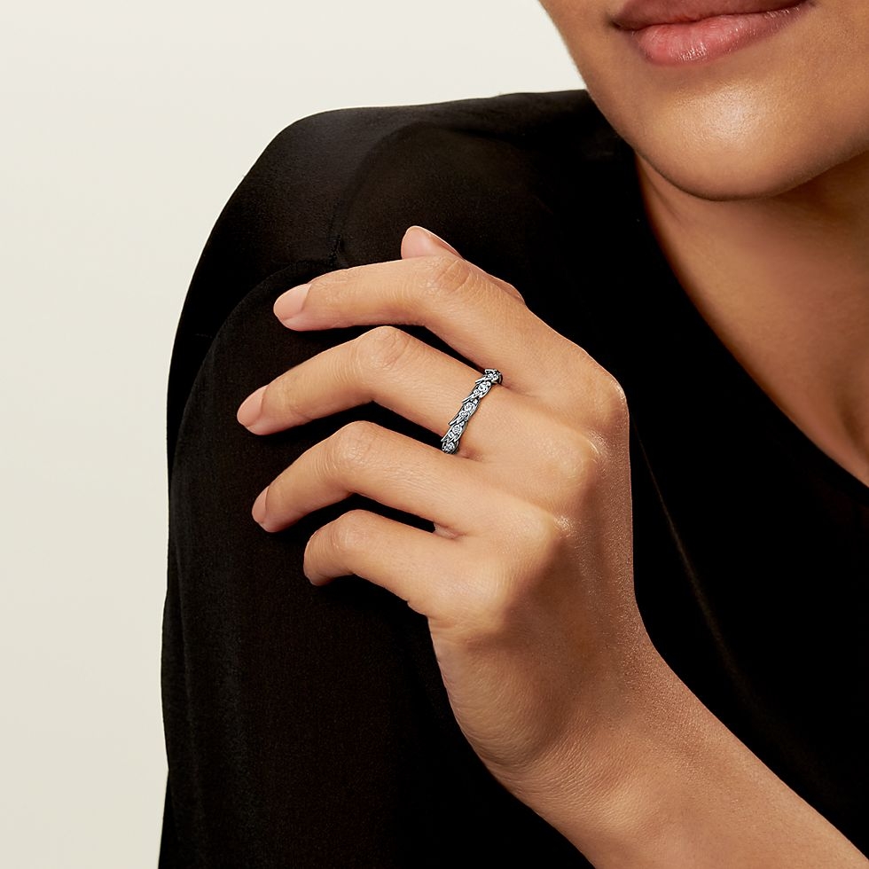 Tiffany Tiffany Series ring 18k yellow gold 18k white gold 18k rose gold with clear diamonds 6
