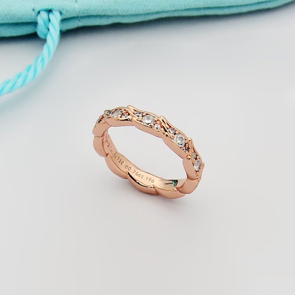 Tiffany Tiffany Series ring 18k yellow gold 18k white gold 18k rose gold with clear diamonds 6