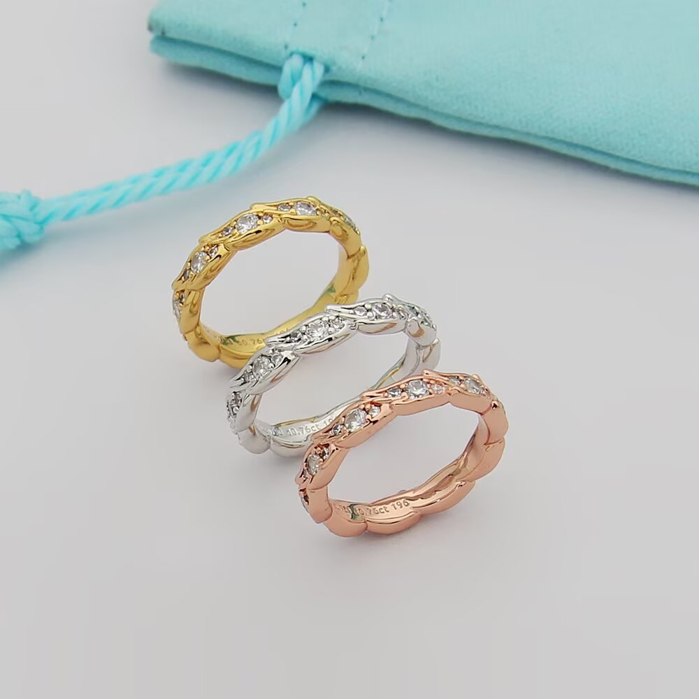 Tiffany Tiffany Series ring 18k yellow gold 18k white gold 18k rose gold with clear diamonds 6