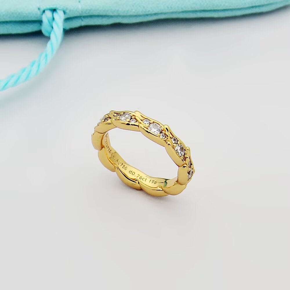 Tiffany Tiffany Series ring 18k yellow gold 18k white gold 18k rose gold with clear diamonds 6