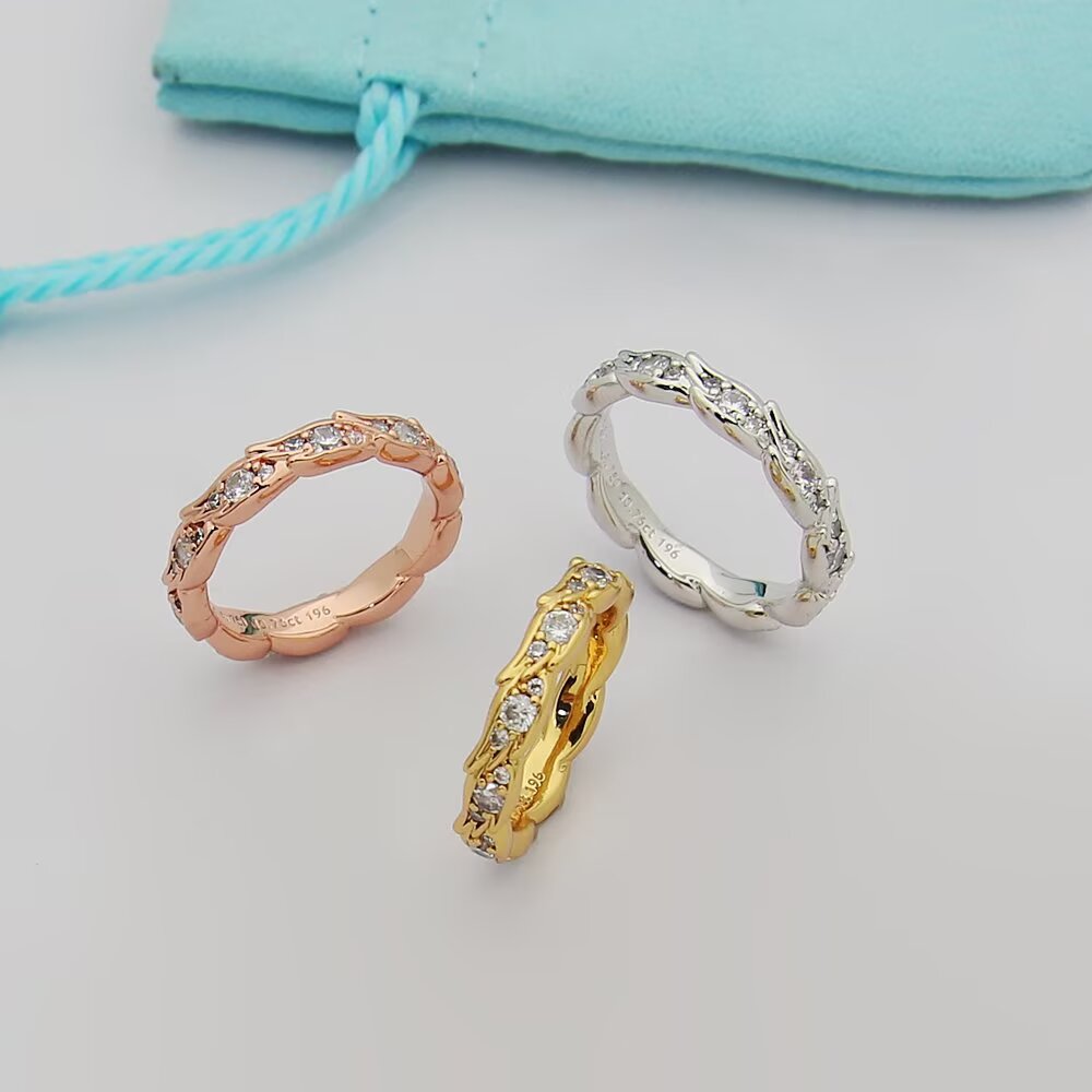 Tiffany Tiffany Series ring 18k yellow gold 18k white gold 18k rose gold with clear diamonds 6