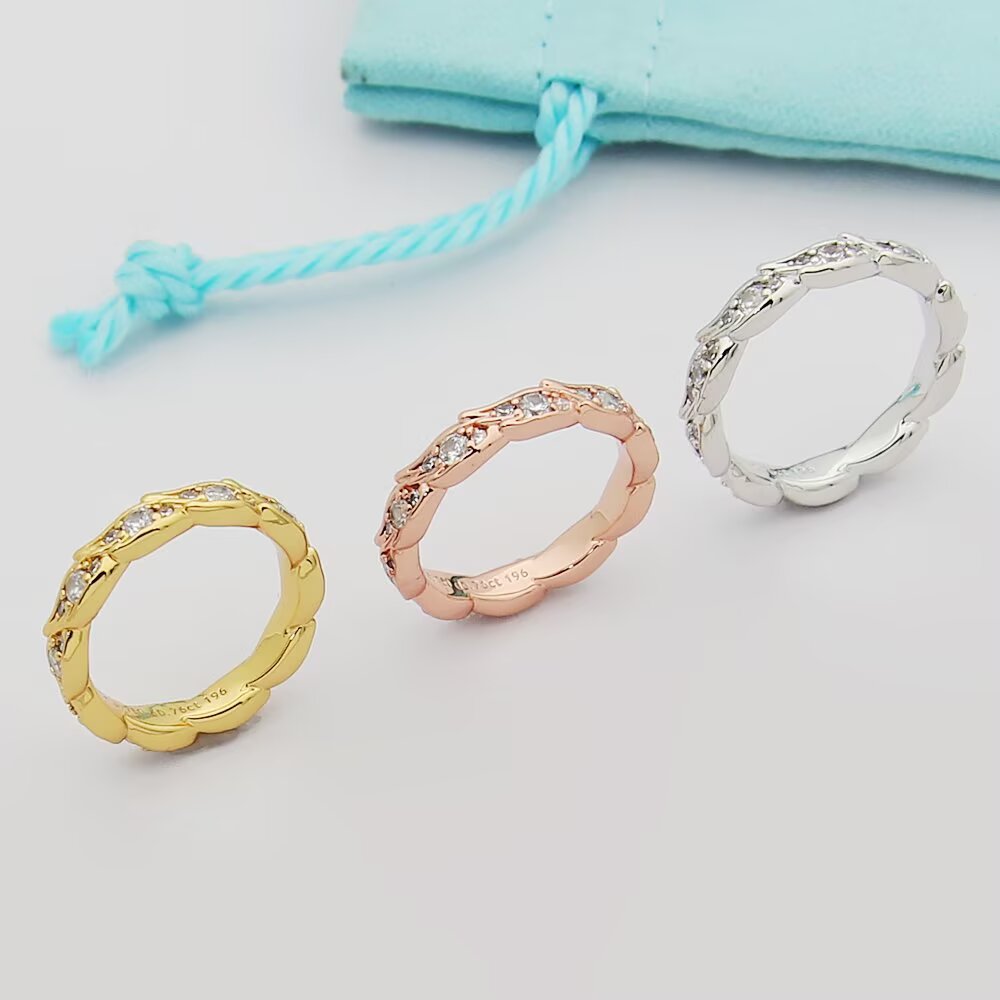 Tiffany Tiffany Series ring 18k yellow gold 18k white gold 18k rose gold with clear diamonds 6