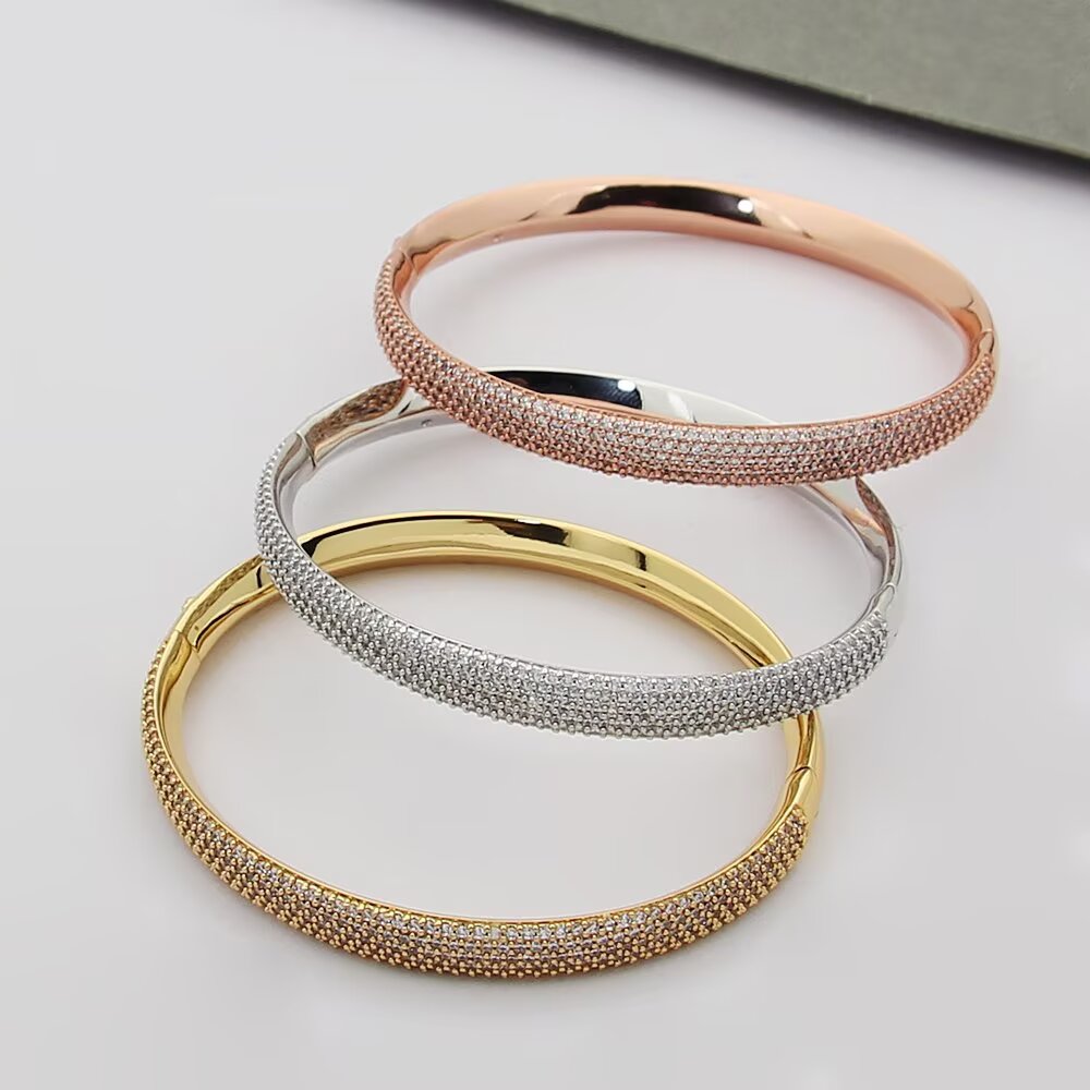 Messika Gatsby bracelet Yellow gold rose gold white gold with pave white diamonds 17cm