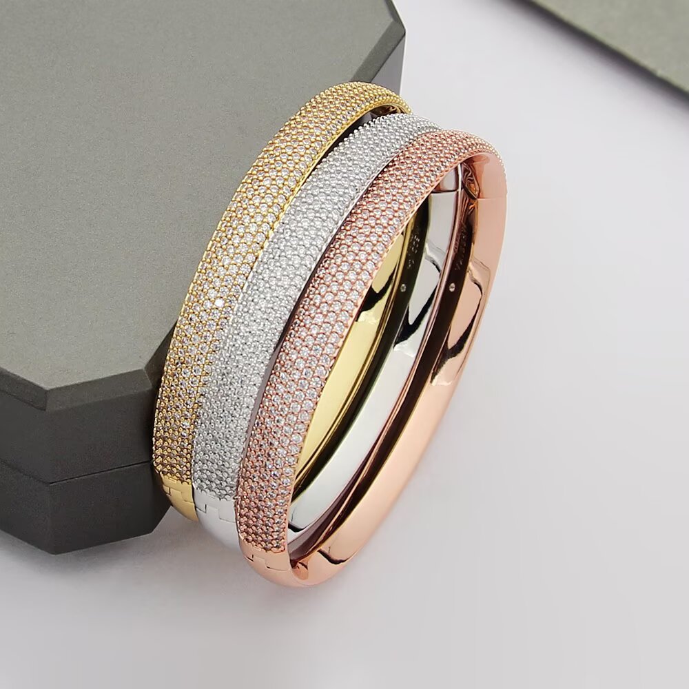 Messika Gatsby bracelet Yellow gold rose gold white gold with pave white diamonds 17cm