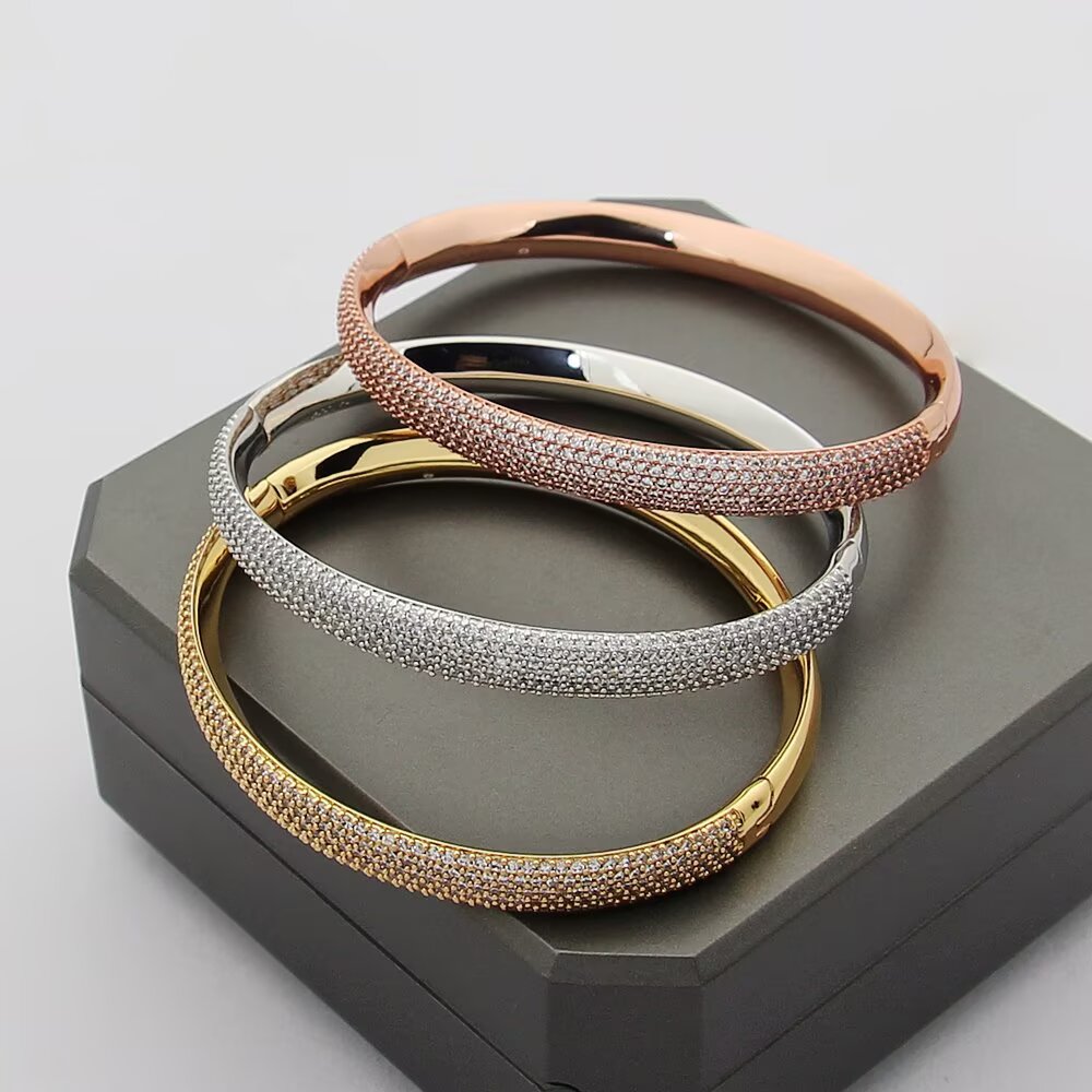 Messika Gatsby bracelet Yellow gold rose gold white gold with pave white diamonds 17cm