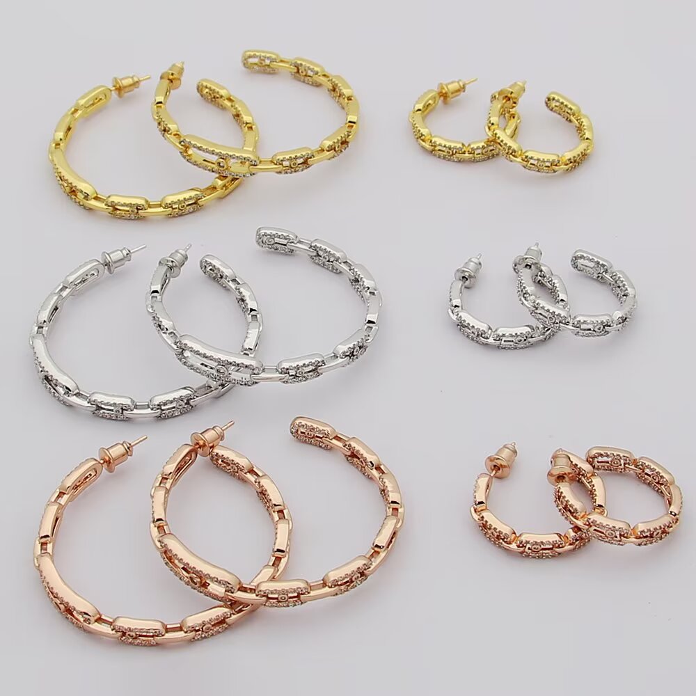 Messika Move Link earrings white gold rose gold yellow gold with diamonds small medium
