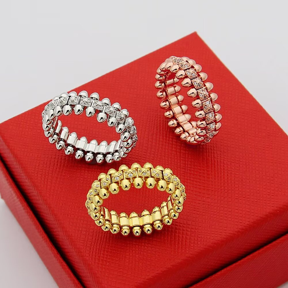 Cartier Clash de Cartier ring rose gold with clear diamond accents 7