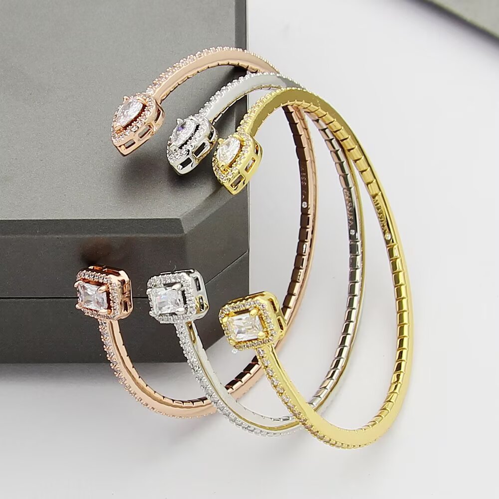 Messika My Twin bracelet Yellow gold rose gold white gold with clear diamond simulants 17cm