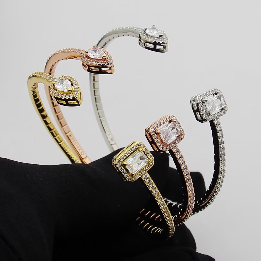 Messika My Twin bracelet Yellow gold rose gold white gold with clear diamond simulants 17cm