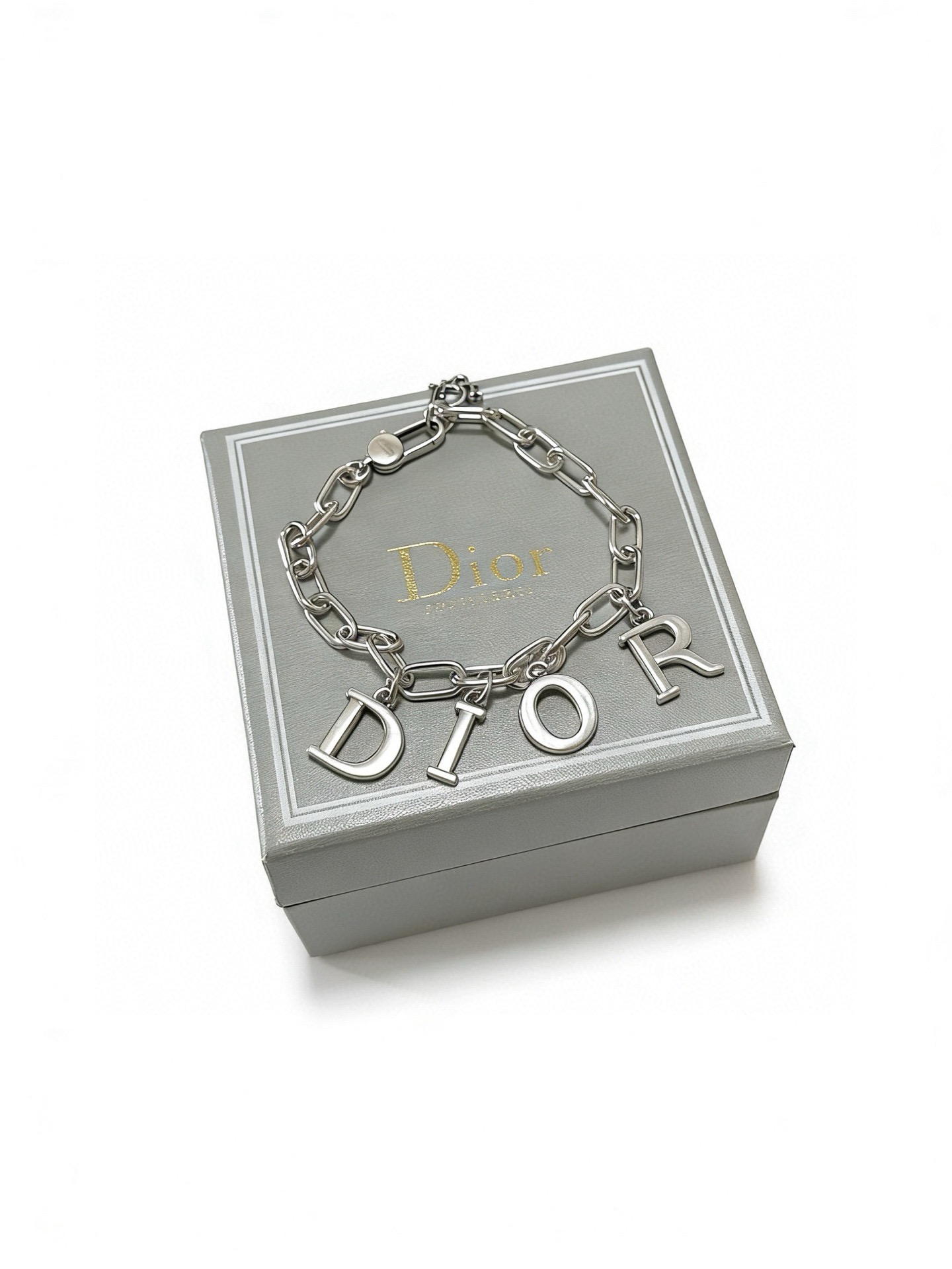 Dior Dio r evolution Letter Charm Bracelet bracelet Silver-toned metal no additional gemstones 18cm