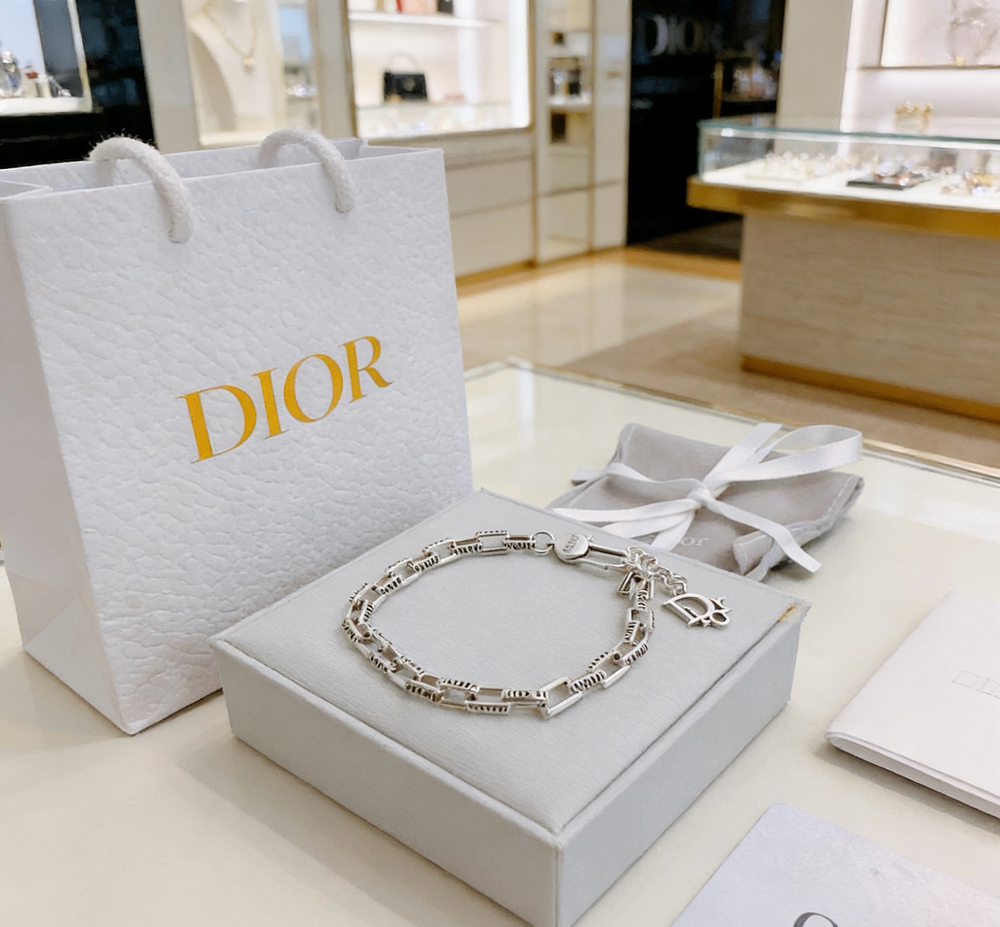 Dior Dior Oblique Chain bracelet silver-tone metal 19cm