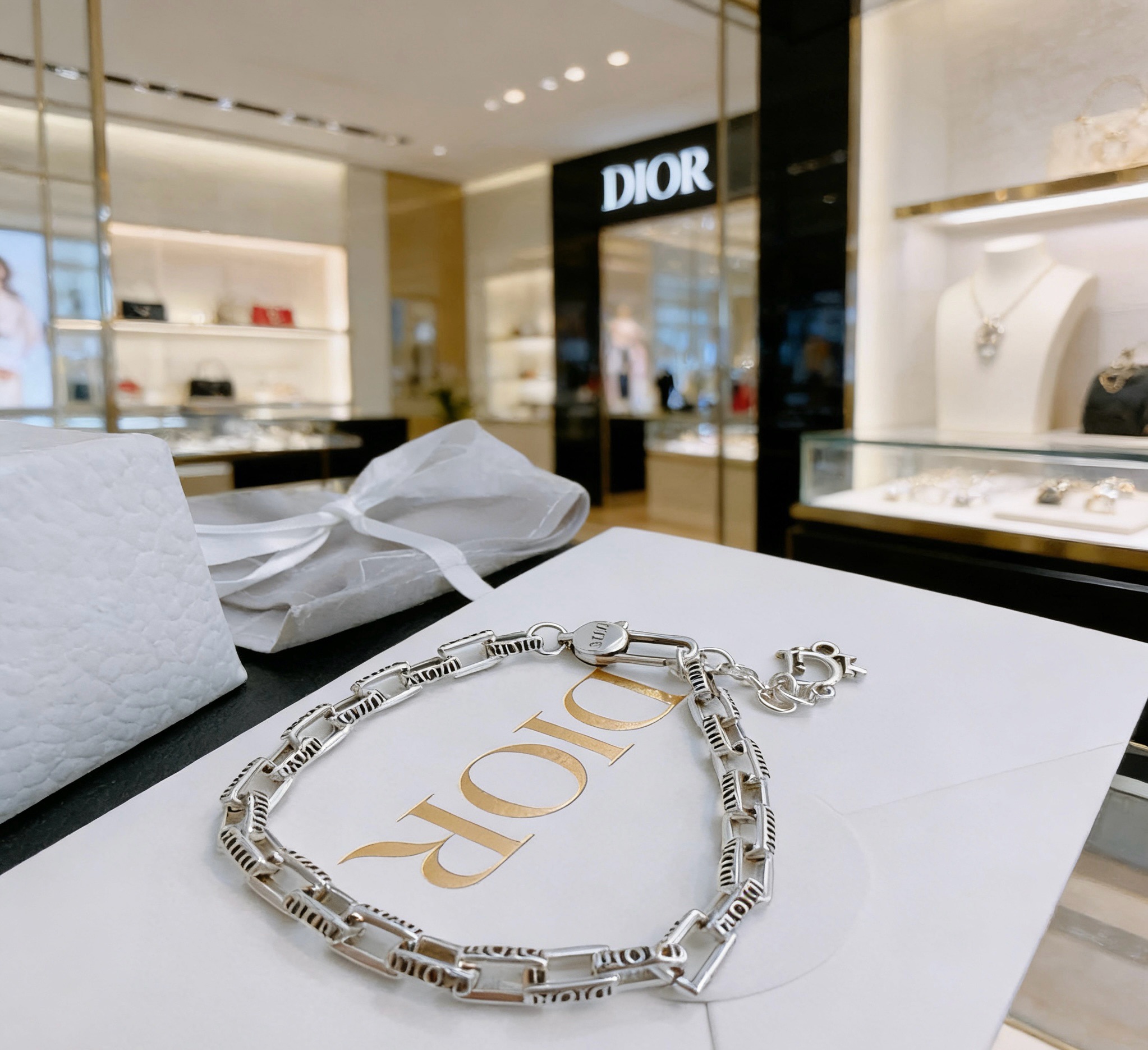 Dior Dior Oblique Chain bracelet silver-tone metal 19cm
