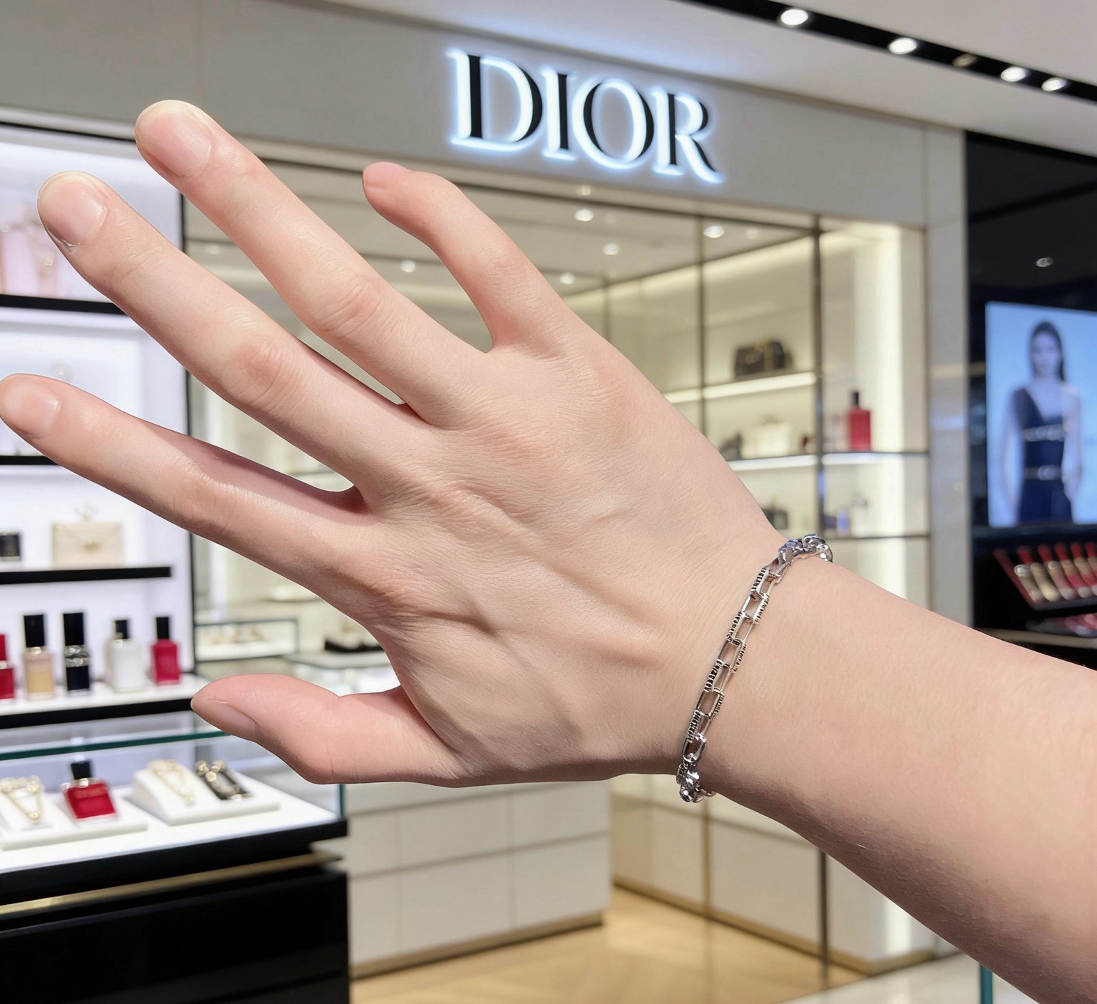 Dior Dior Oblique Chain bracelet silver-tone metal 19cm