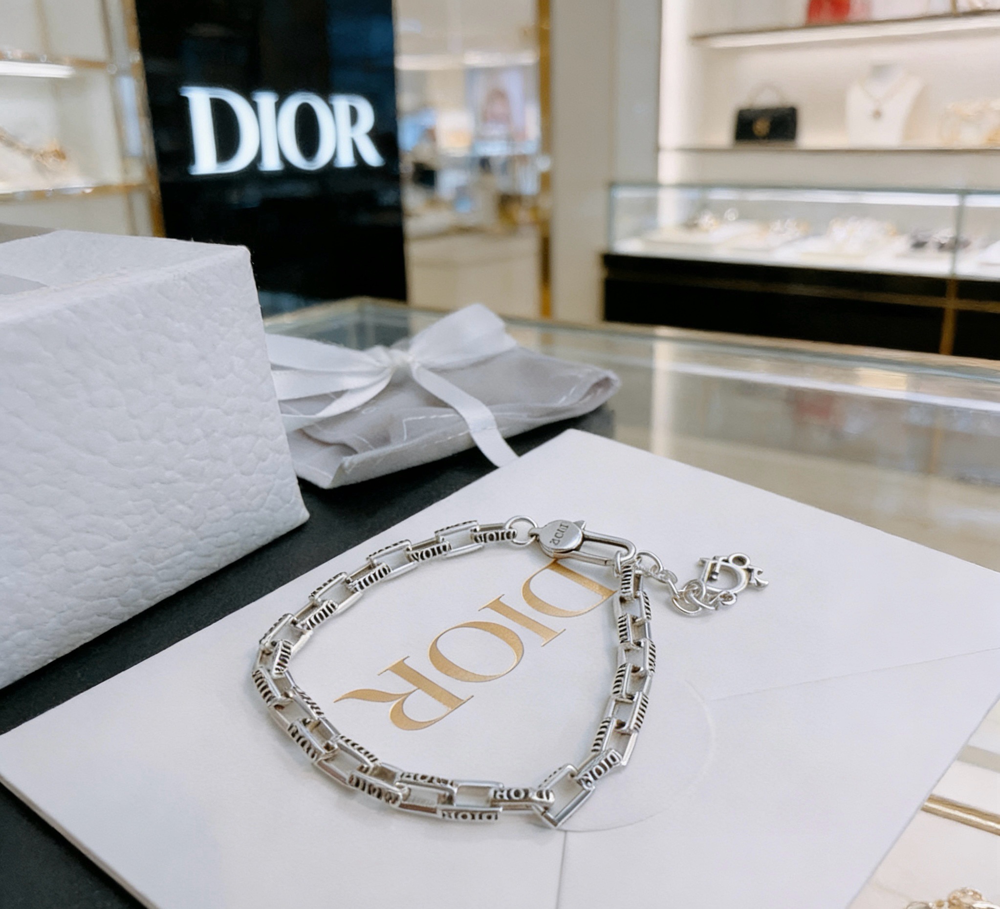 Dior Dior Oblique Chain bracelet silver-tone metal 19cm