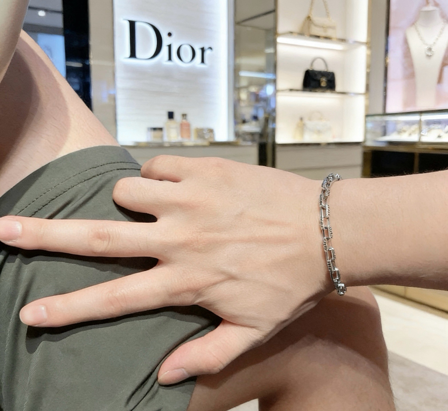 Dior Dior Oblique Chain bracelet silver-tone metal 19cm