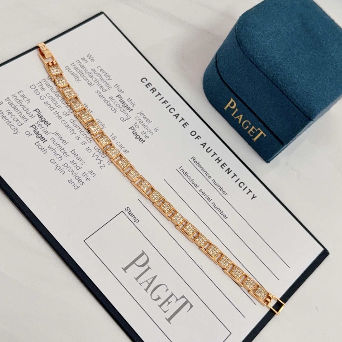 Piaget Pave Diamond Link Bracelet bracelet 18k rose gold with clear white diamonds 18cm