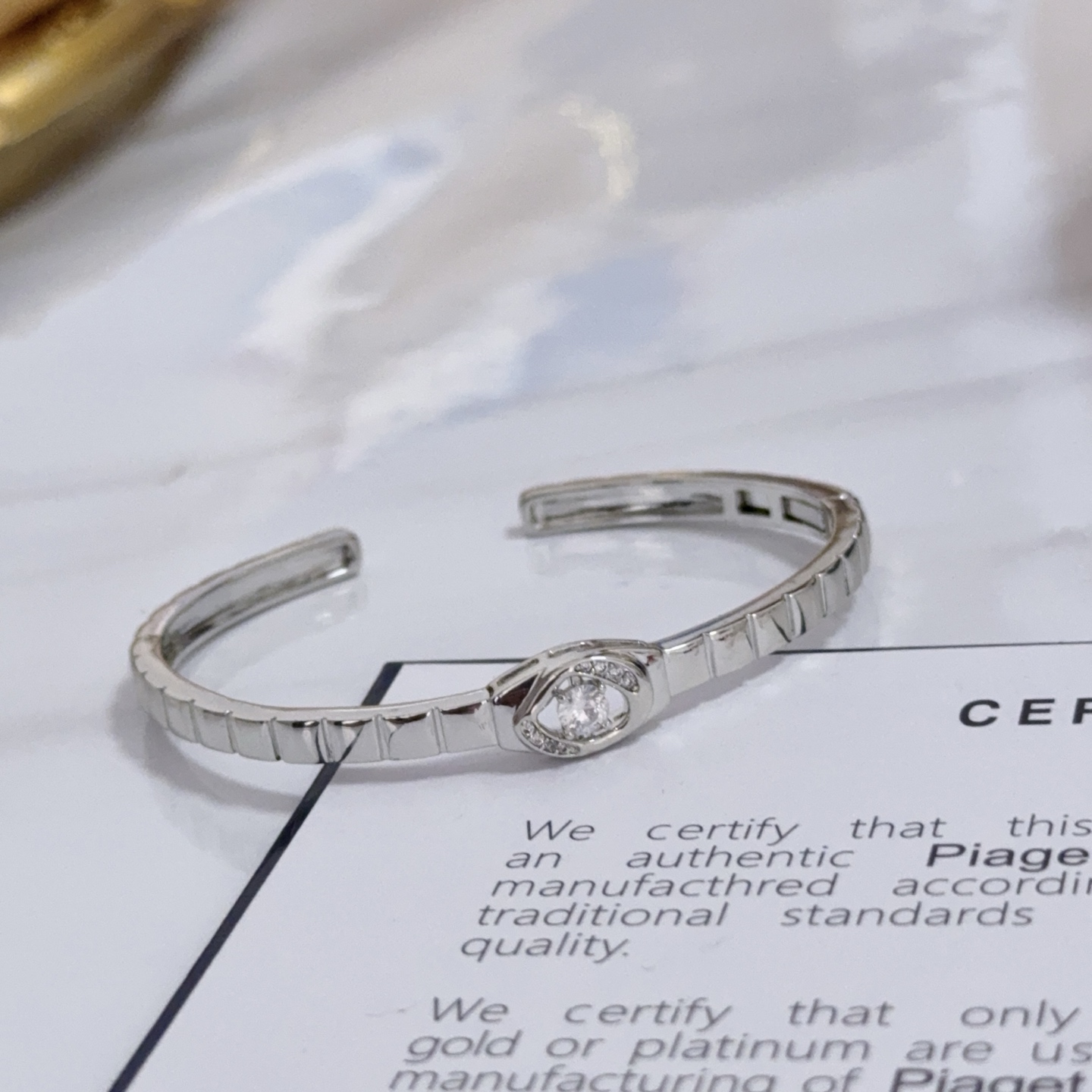 Piaget Possession bracelet silver white gold with clear diamond 17cm
