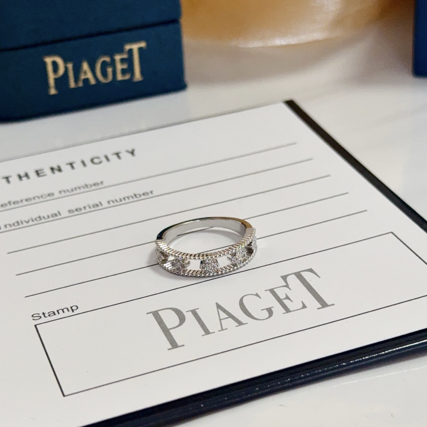 Piaget Possession ring 18k white gold clear diamond EU 50