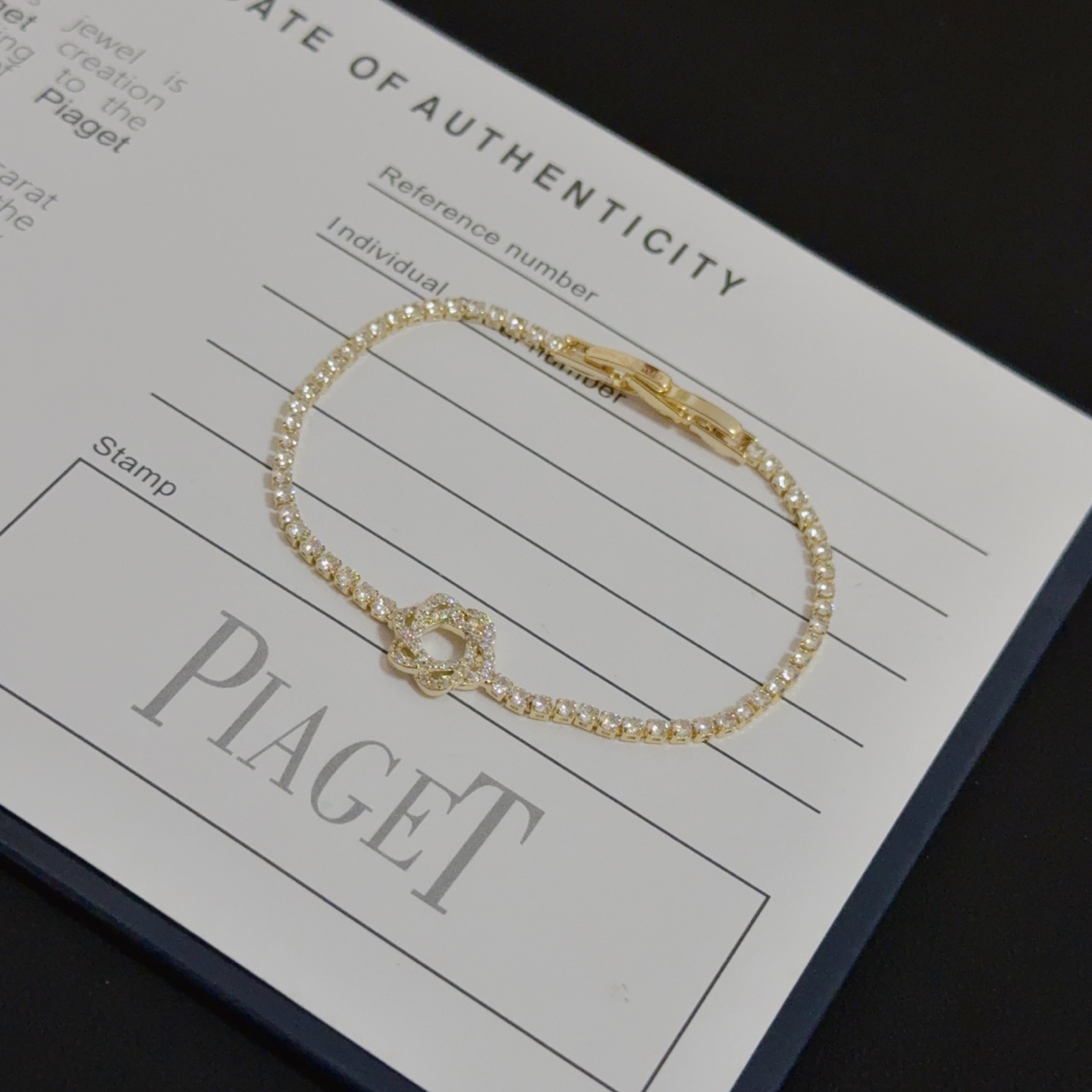 Piaget Rose bracelet Yellow gold with clear diamond simulants 17cm