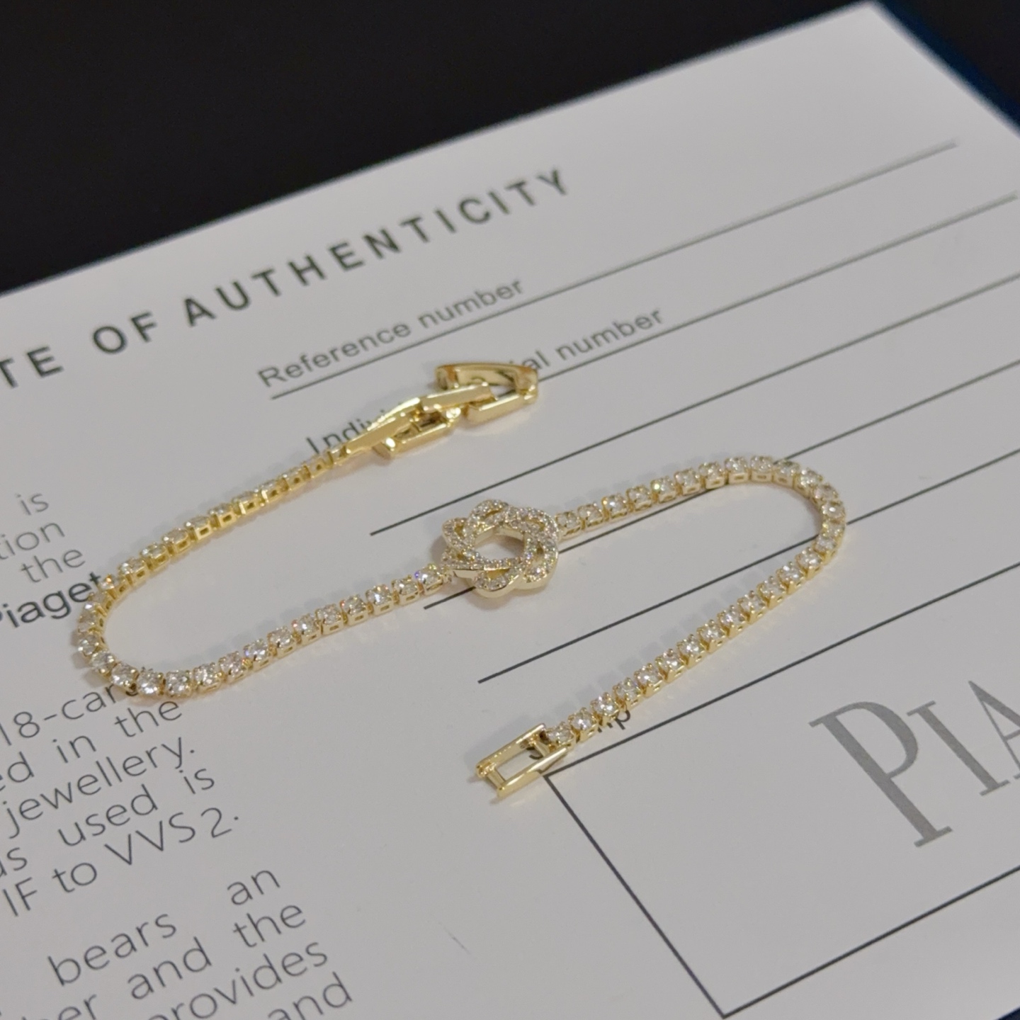 Piaget Rose bracelet Yellow gold with clear diamond simulants 17cm