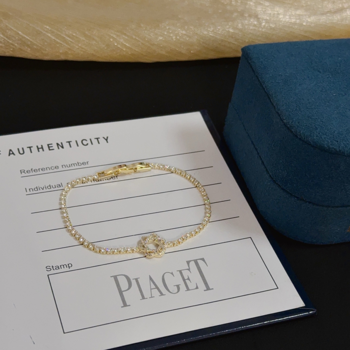 Piaget Rose bracelet Yellow gold with clear diamond simulants 17cm