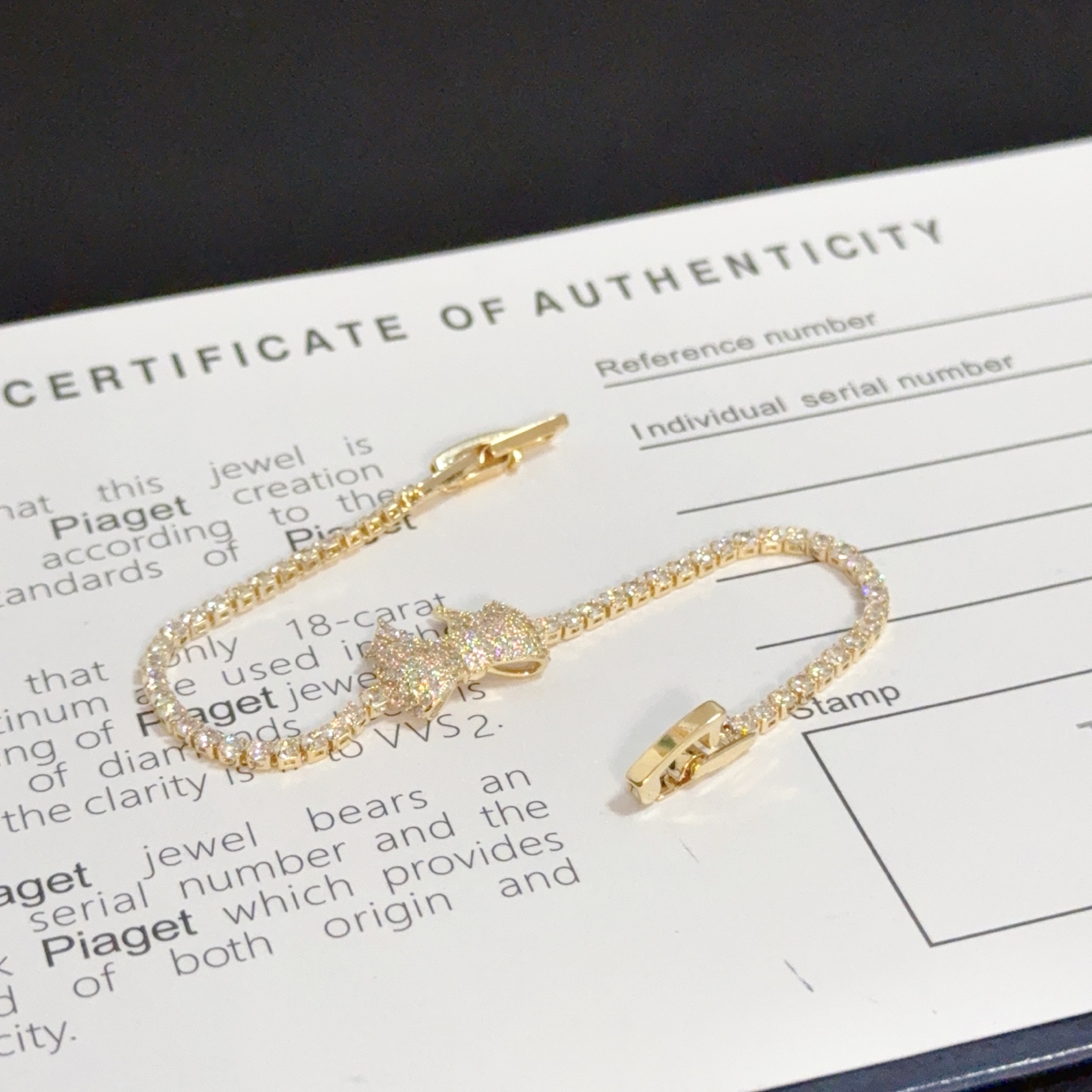 Piaget Bow Diamond Tennis Bracelet bracelet Yellow gold with clear diamonds 17cm