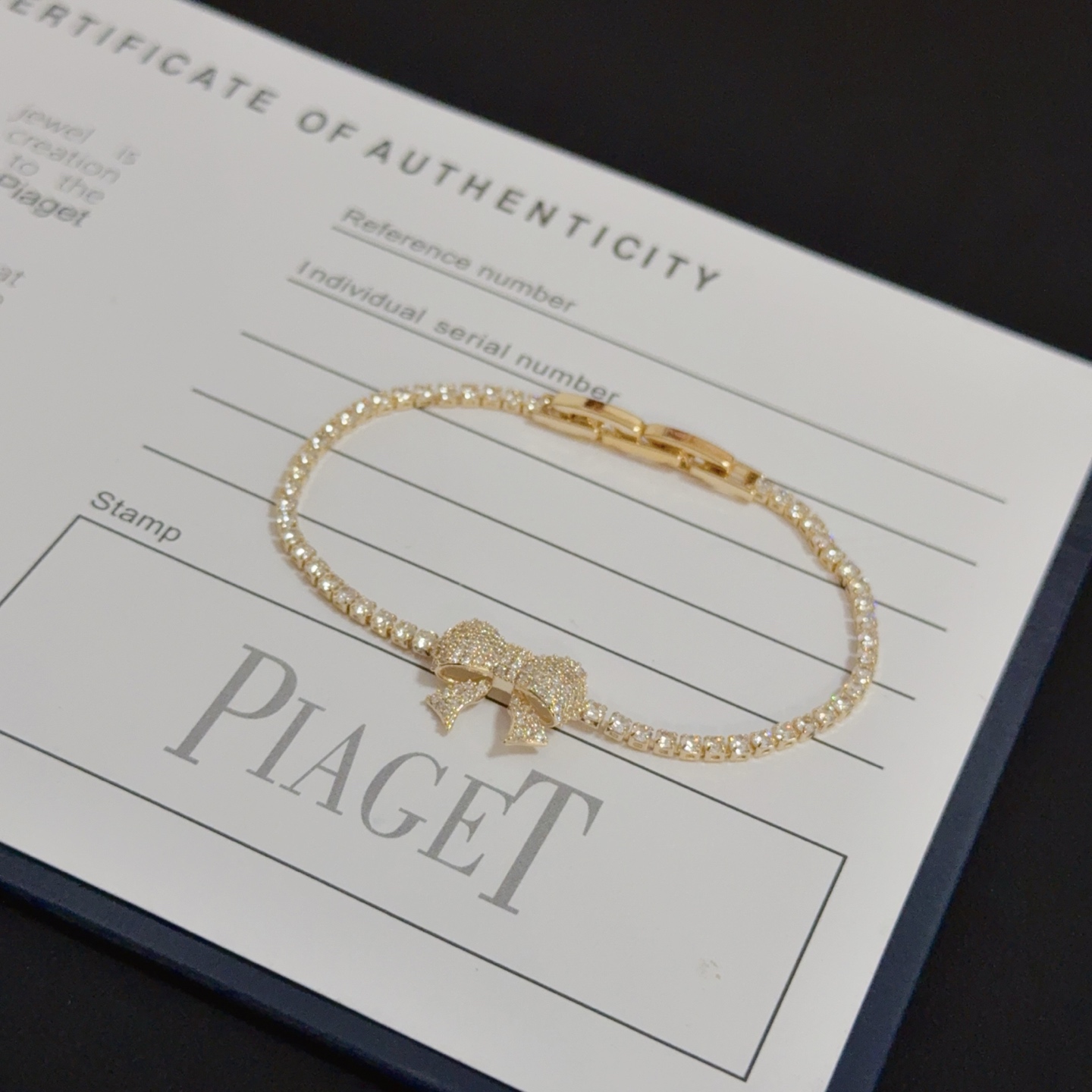 Piaget Bow Diamond Tennis Bracelet bracelet Yellow gold with clear diamonds 17cm