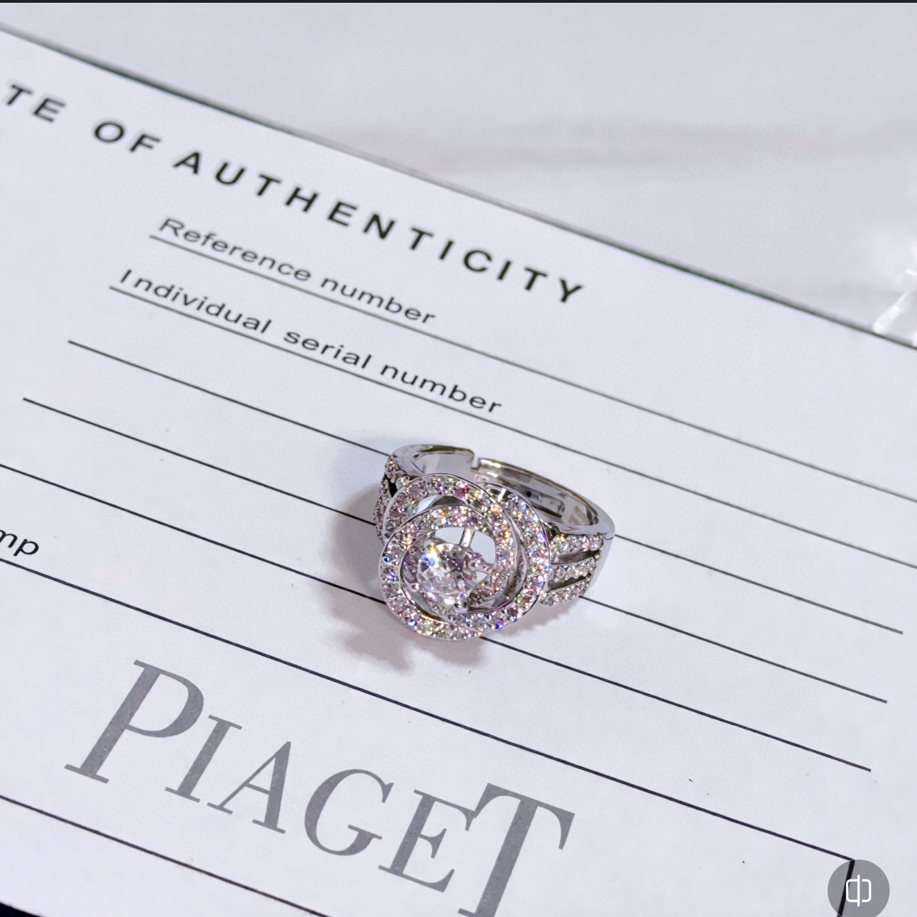 Piaget Possession ring 18k white gold with clear diamonds US 7