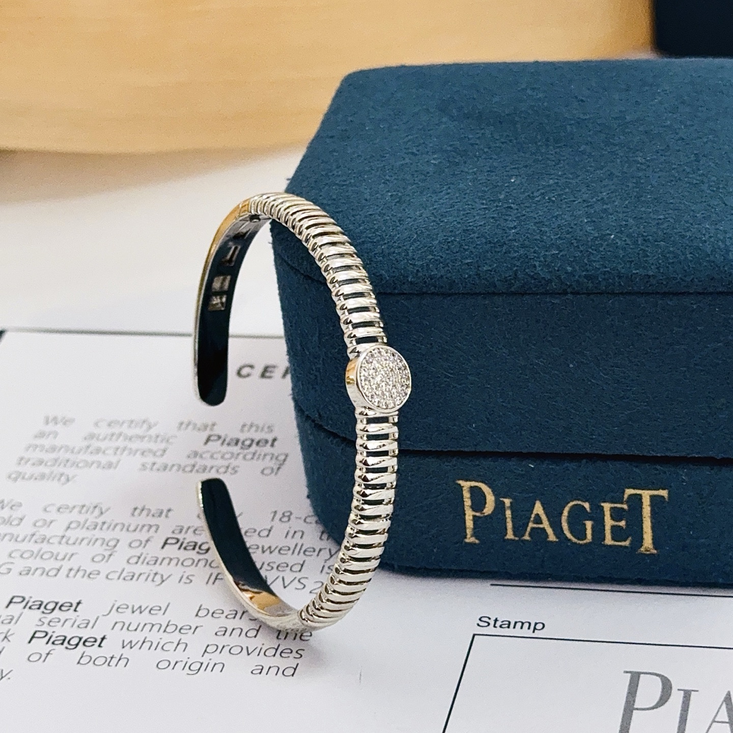 Piaget Possession bracelet silver-toned metal with pave clear diamonds 17cm