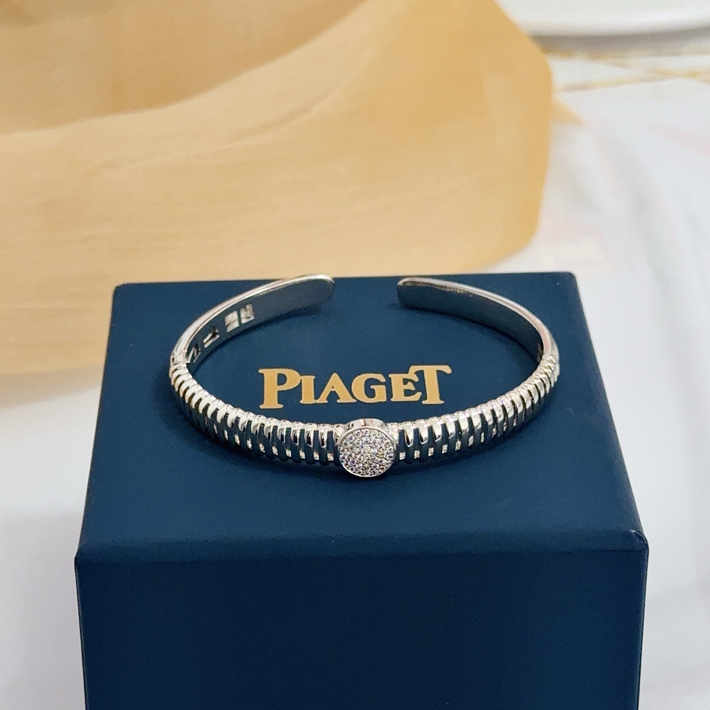 Piaget Possession bracelet silver-toned metal with pave clear diamonds 17cm