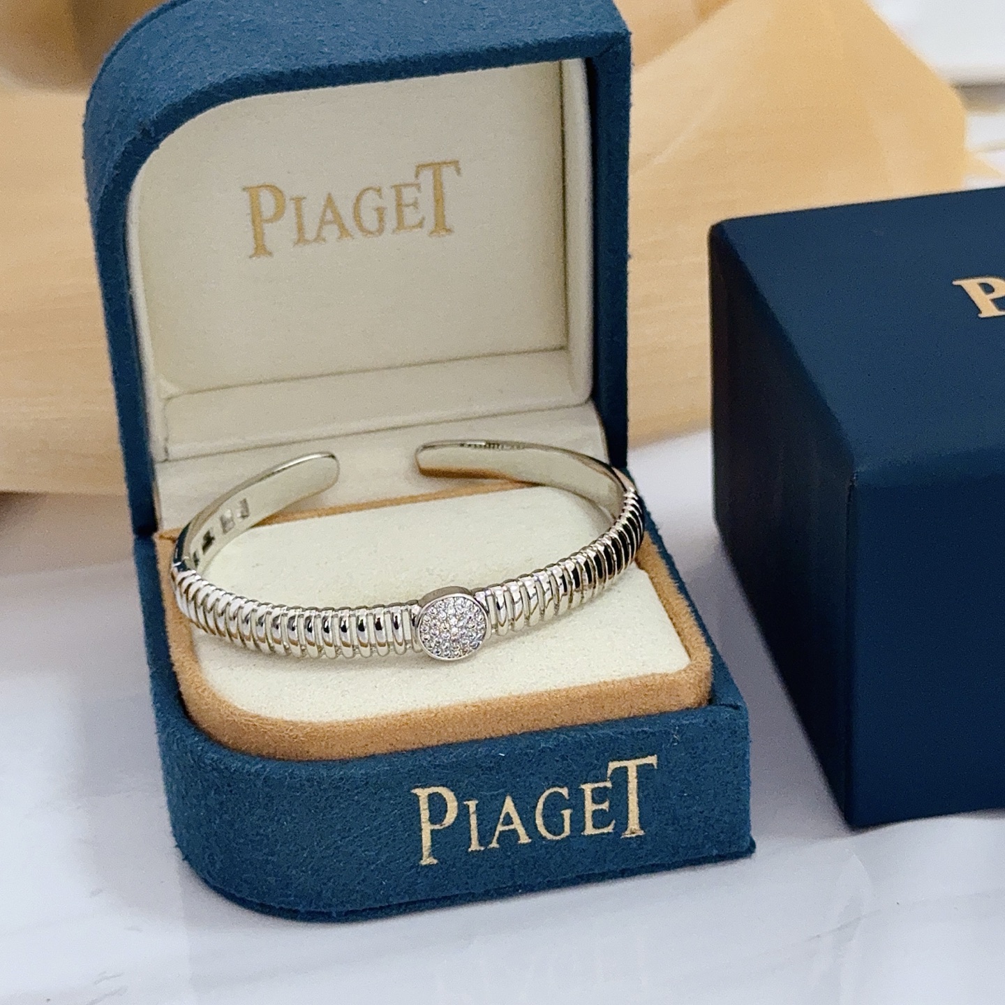 Piaget Possession bracelet silver-toned metal with pave clear diamonds 17cm