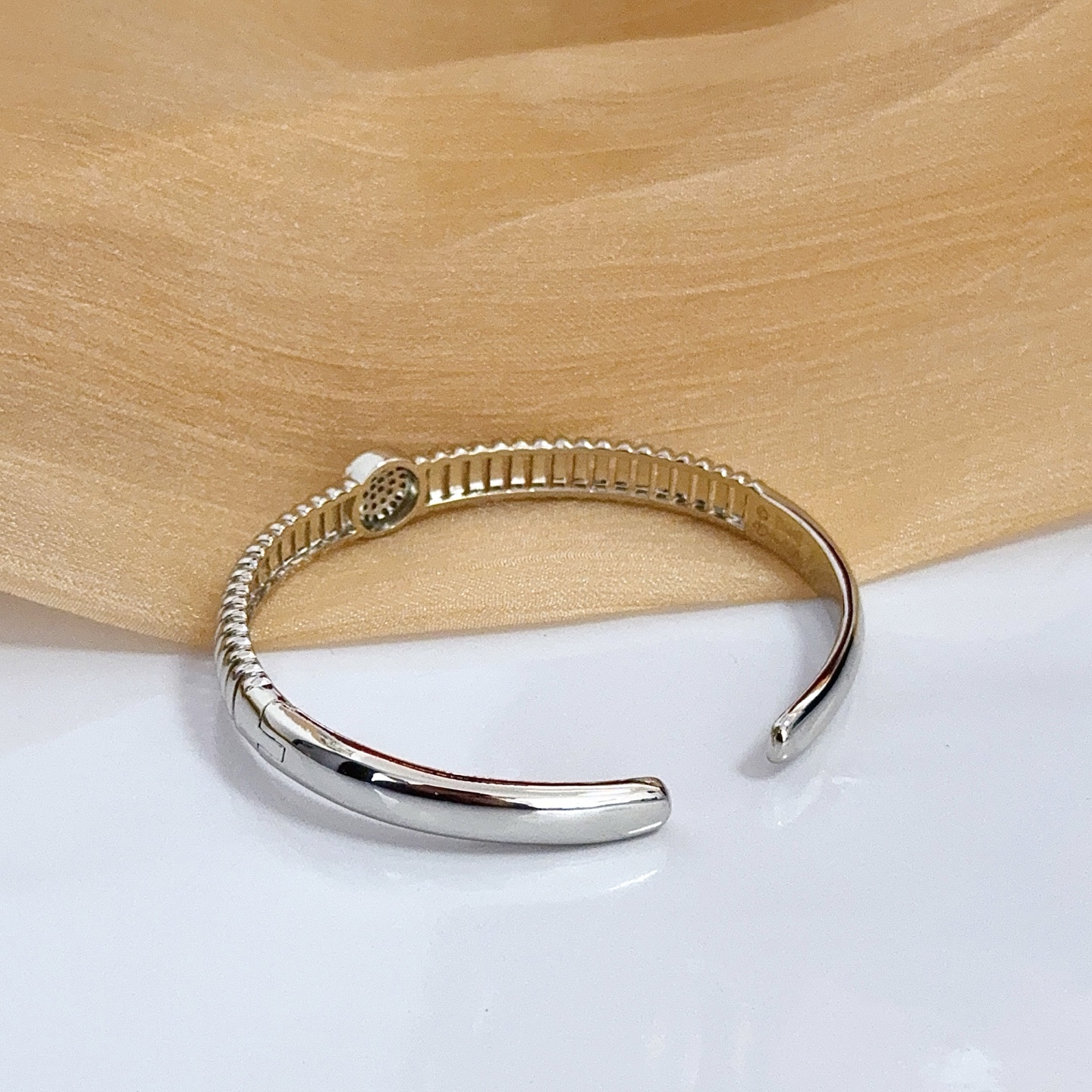 Piaget Possession bracelet silver-toned metal with pave clear diamonds 17cm