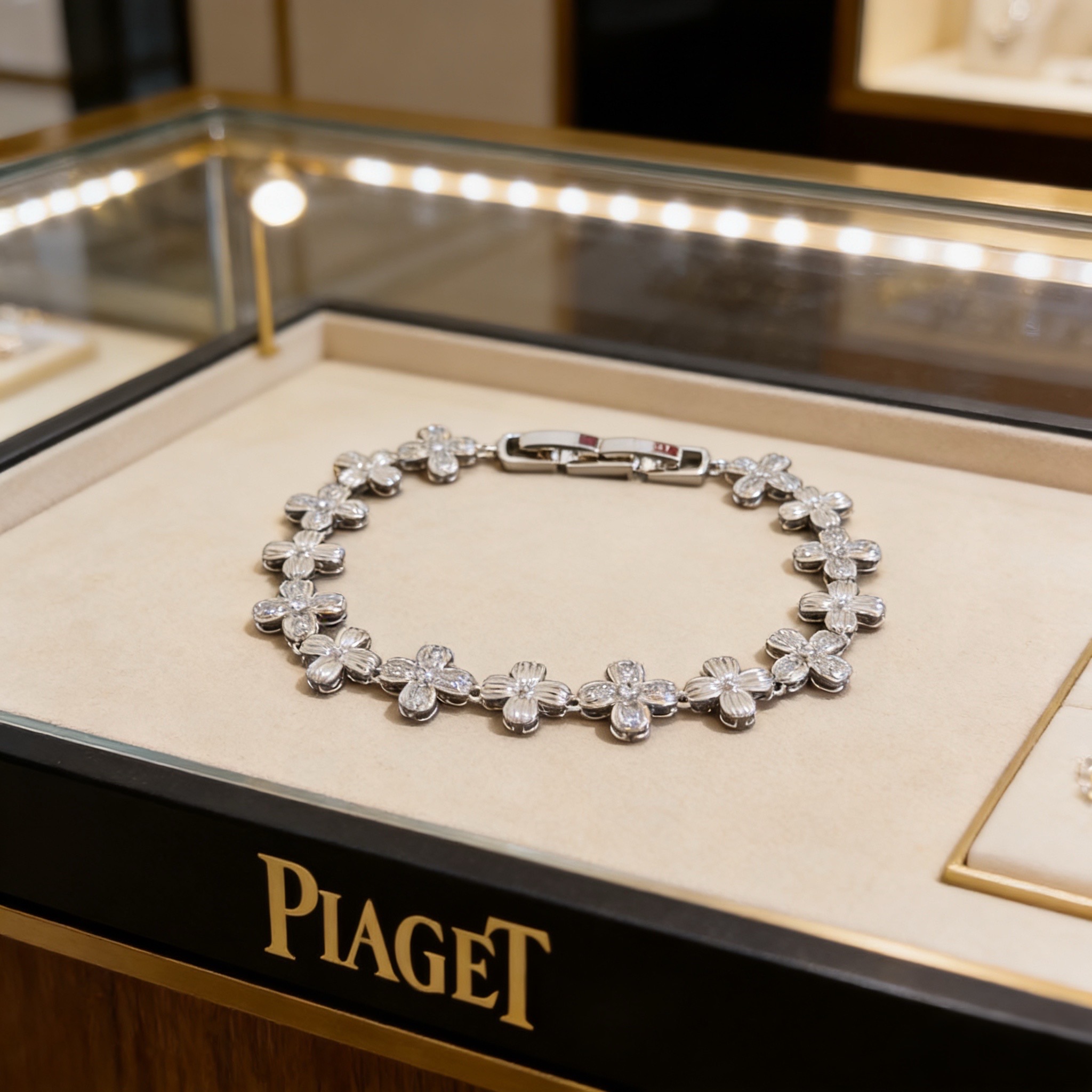 Piaget Rose Flower Diamond Bracelet bracelet 18k white gold diamond 17cm