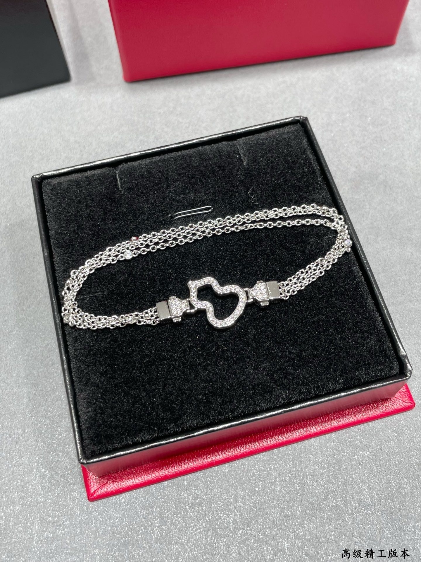 Qeelin Wulu bracelet 18K rose gold with clear diamond pave 17cm