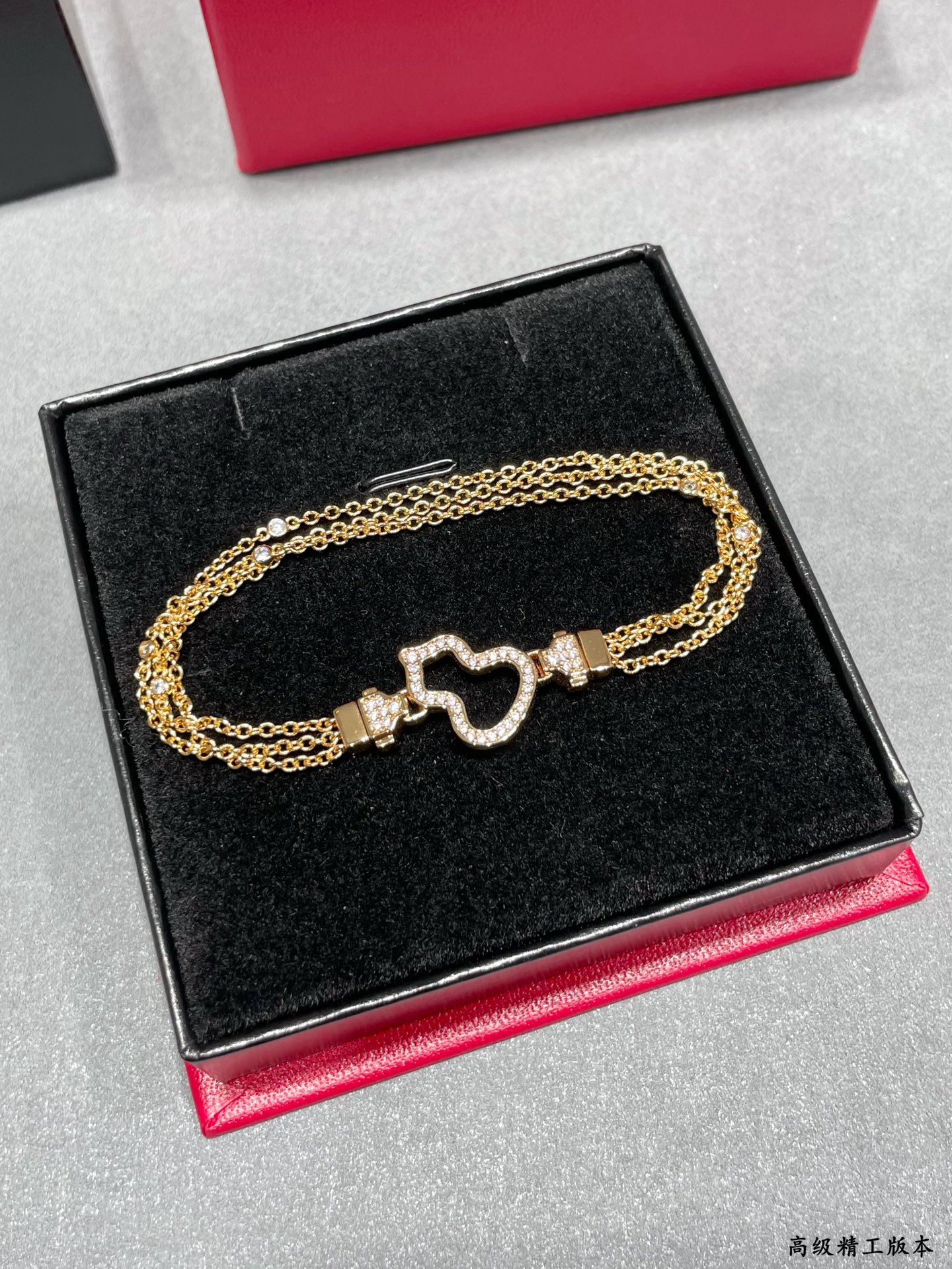Qeelin Wulu bracelet 18K rose gold with clear diamond pave 17cm