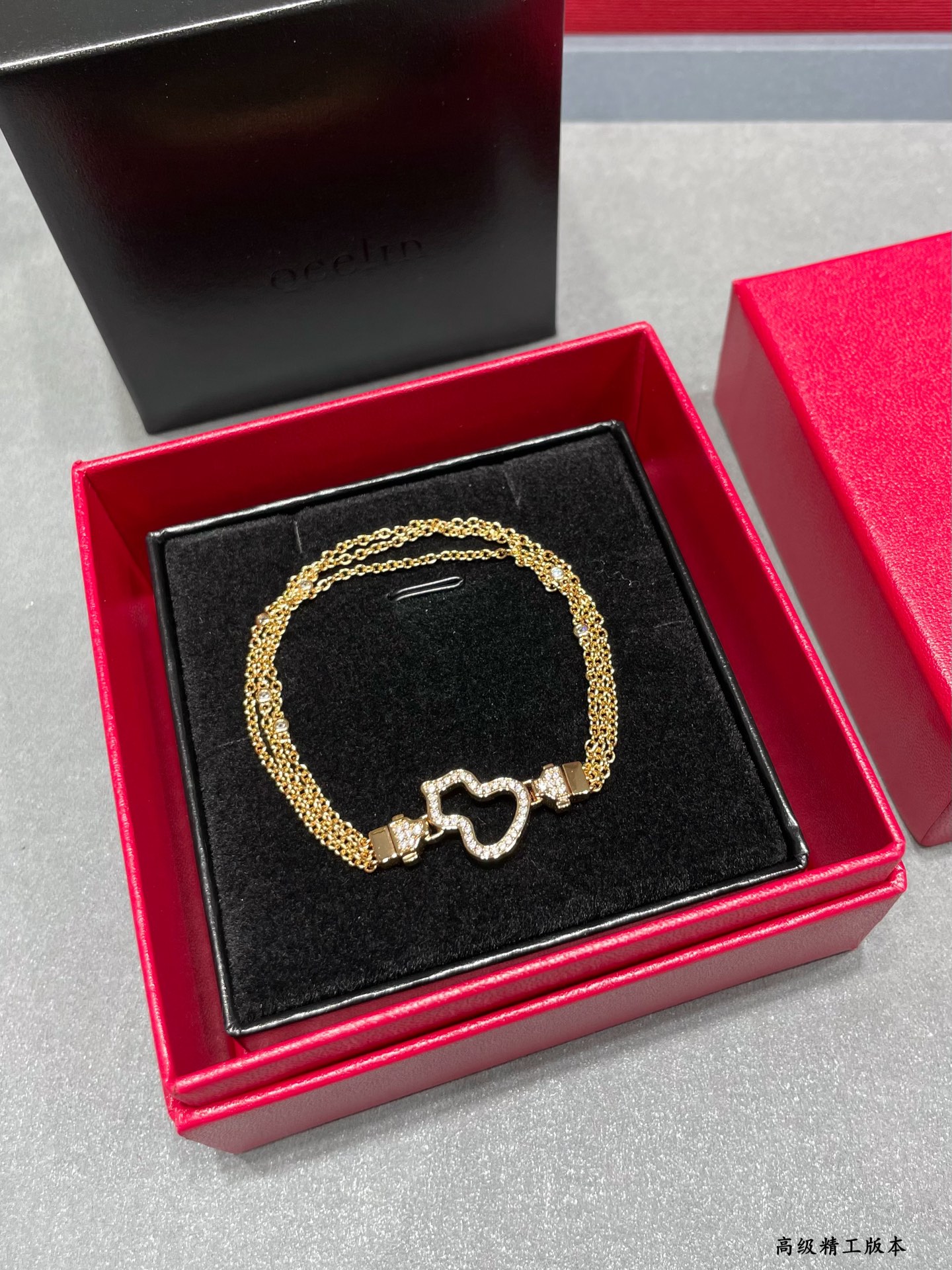 Qeelin Wulu bracelet 18K rose gold with clear diamond pave 17cm