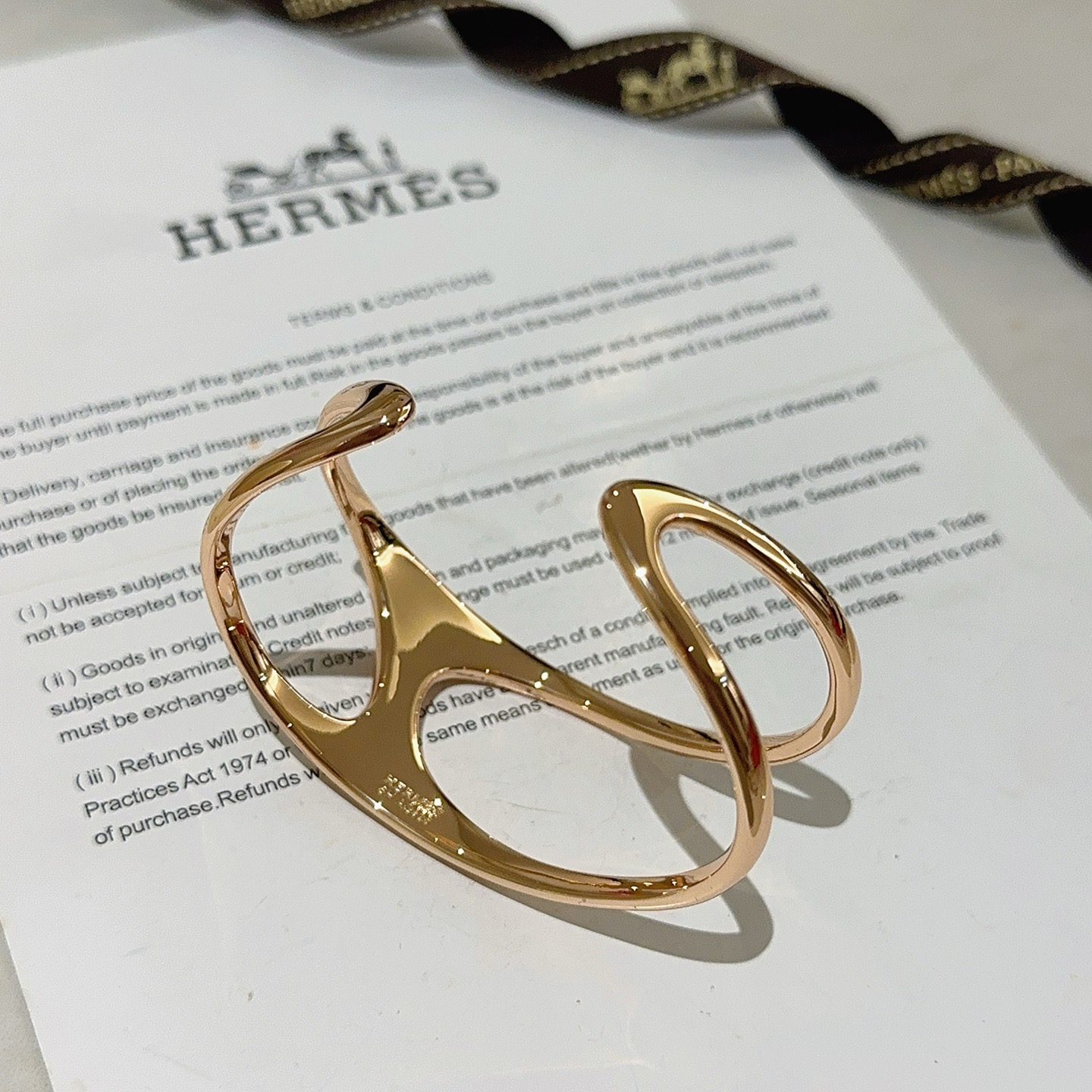 Pulsera Hermes Chaine d Ancre Punk oro rosa de 18k 17cm