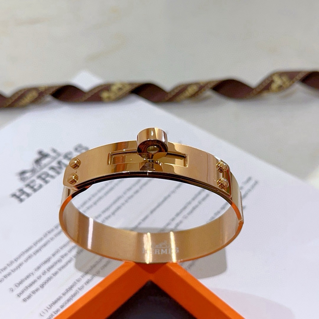 Pulsera Hermes Kelly oro rosa 17cm